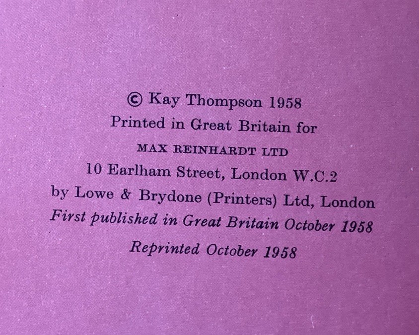 1st Ed In Great Britain 1958 ELOISE IN PARIS by Kay Thompson HC