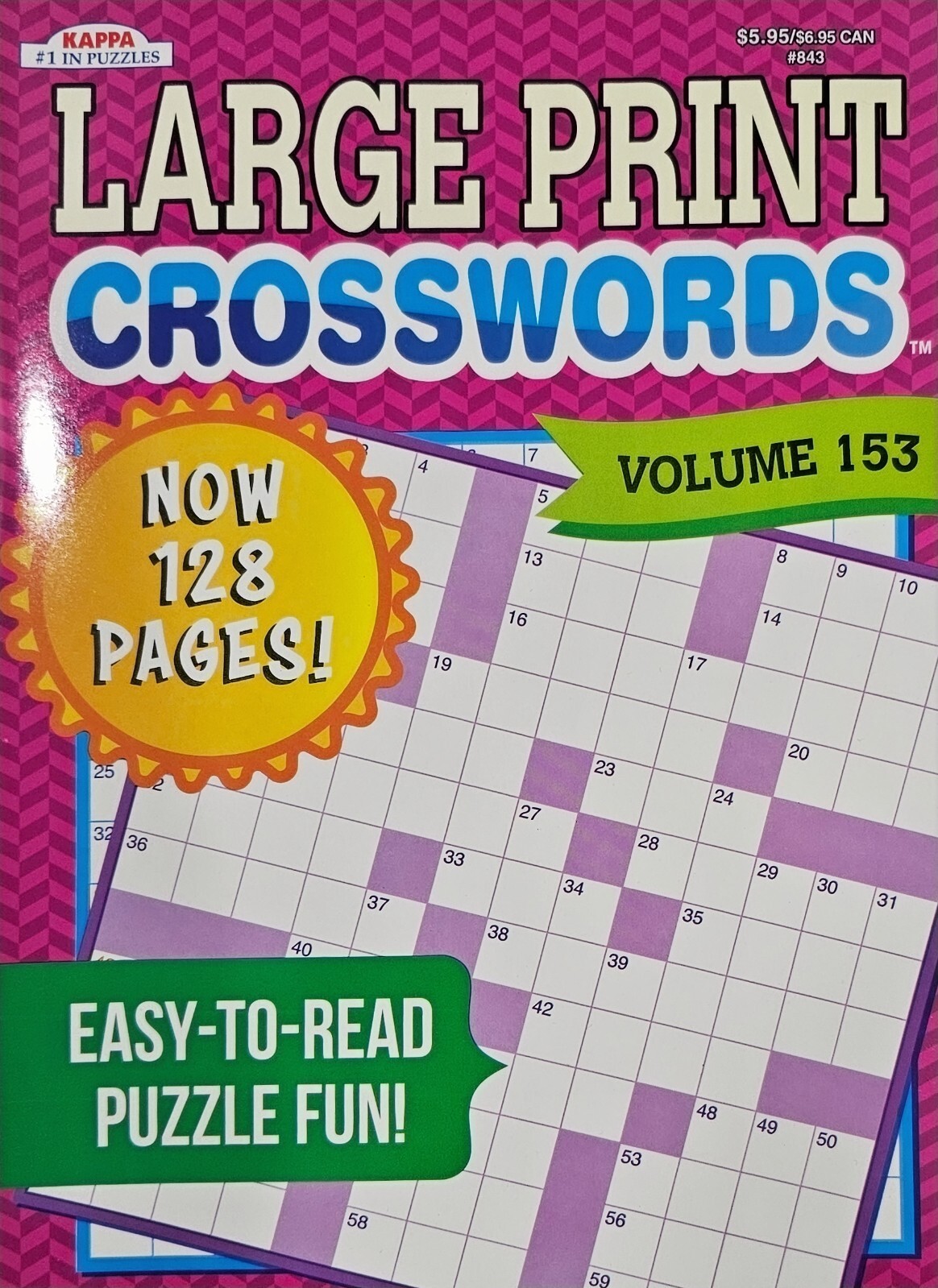 Kappa Large Print Crosswords Puzzle Books, Largest Selection of Volumes. U-PICK!