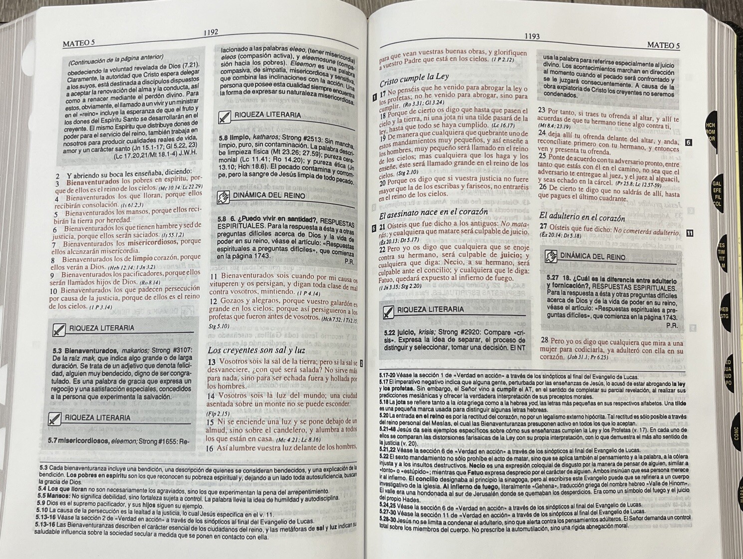 BIBLIA PLENITUD DE ESTUDIO, PIEL FABRICADA NEGRO con INDEX, REINA VALERA 1960