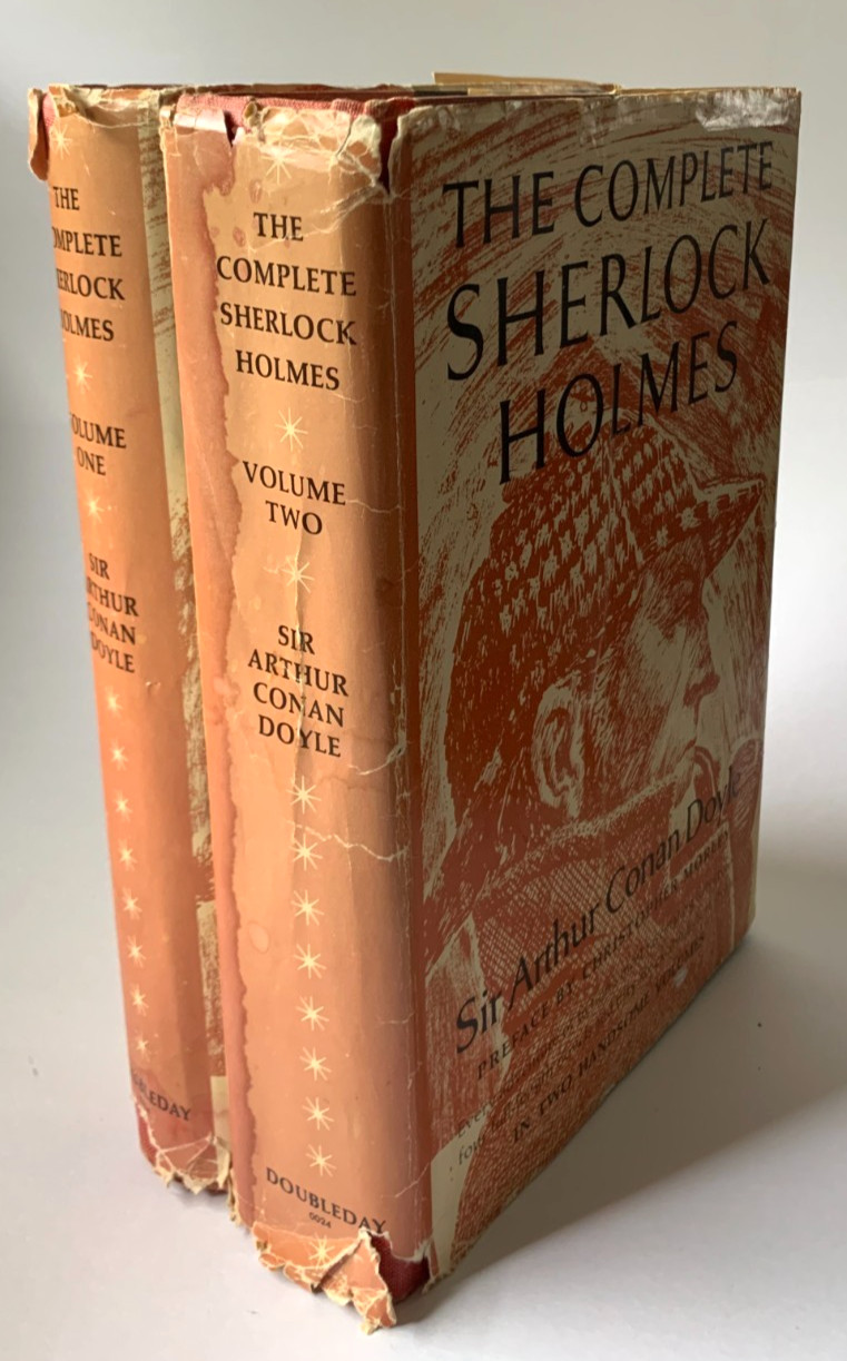 COMPLETE SHERLOCK HOLMES In 2 Handsome Volumes Sir Arthur Conan Doyle HC DJ 1930