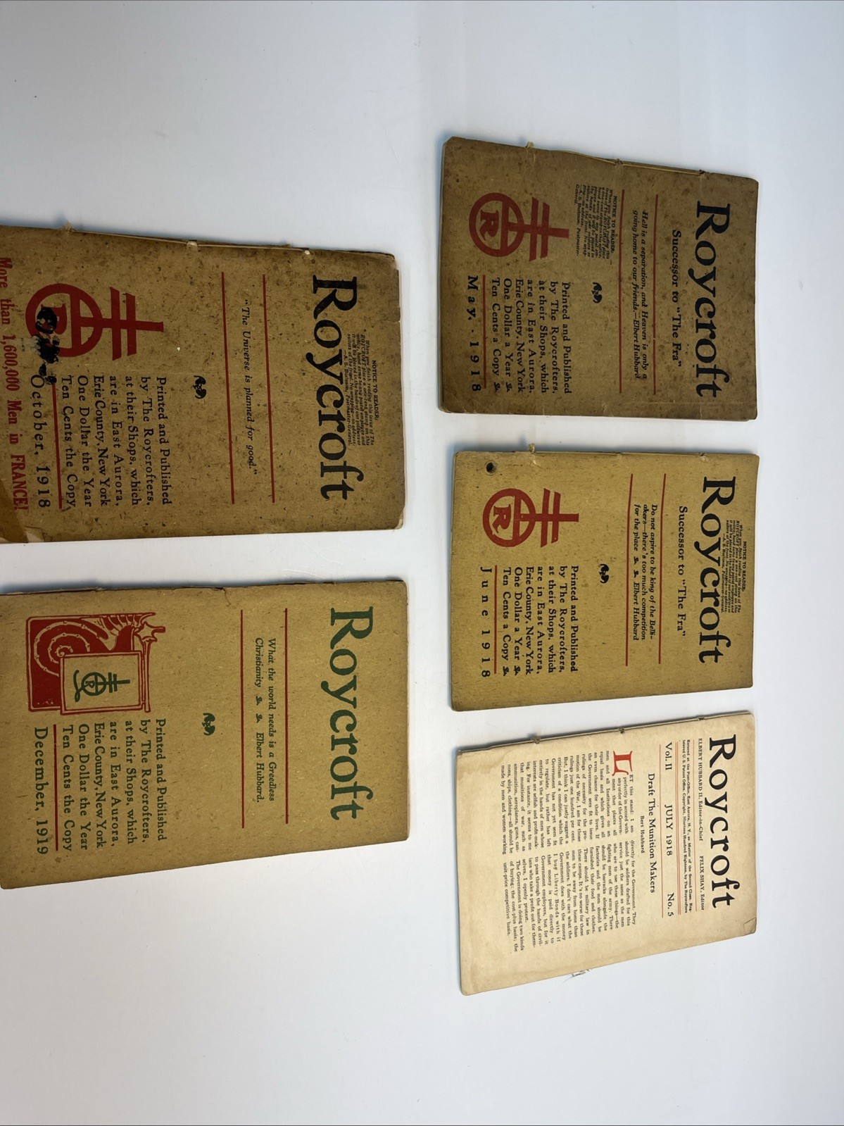 Vintage Roycraft Pocket Magazines 1916-1919 Lot of 11 Issues