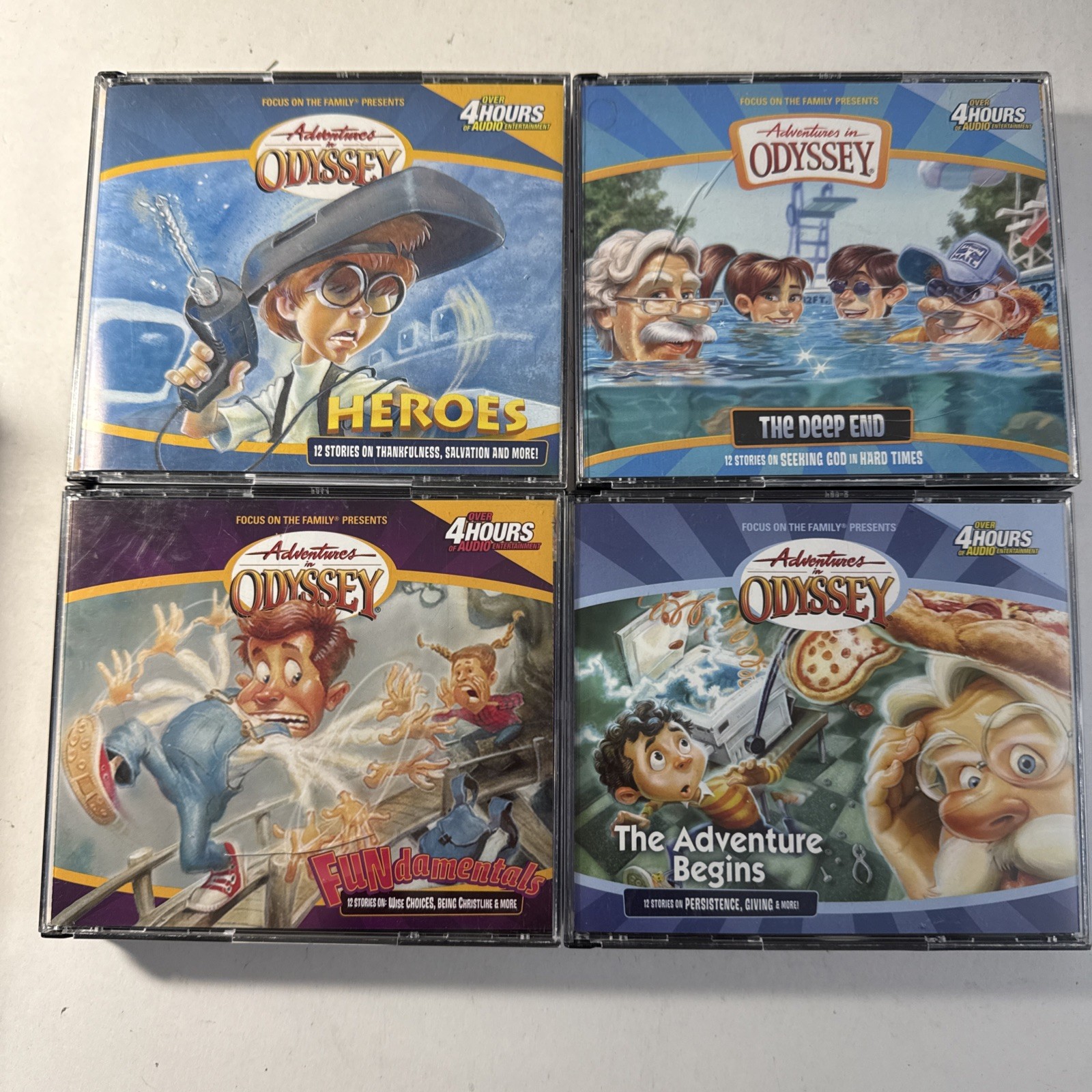 4 CD Sets (12 CDs)Adventures In Odyssey Focus On Family Audio Drama, 48 Episodes
