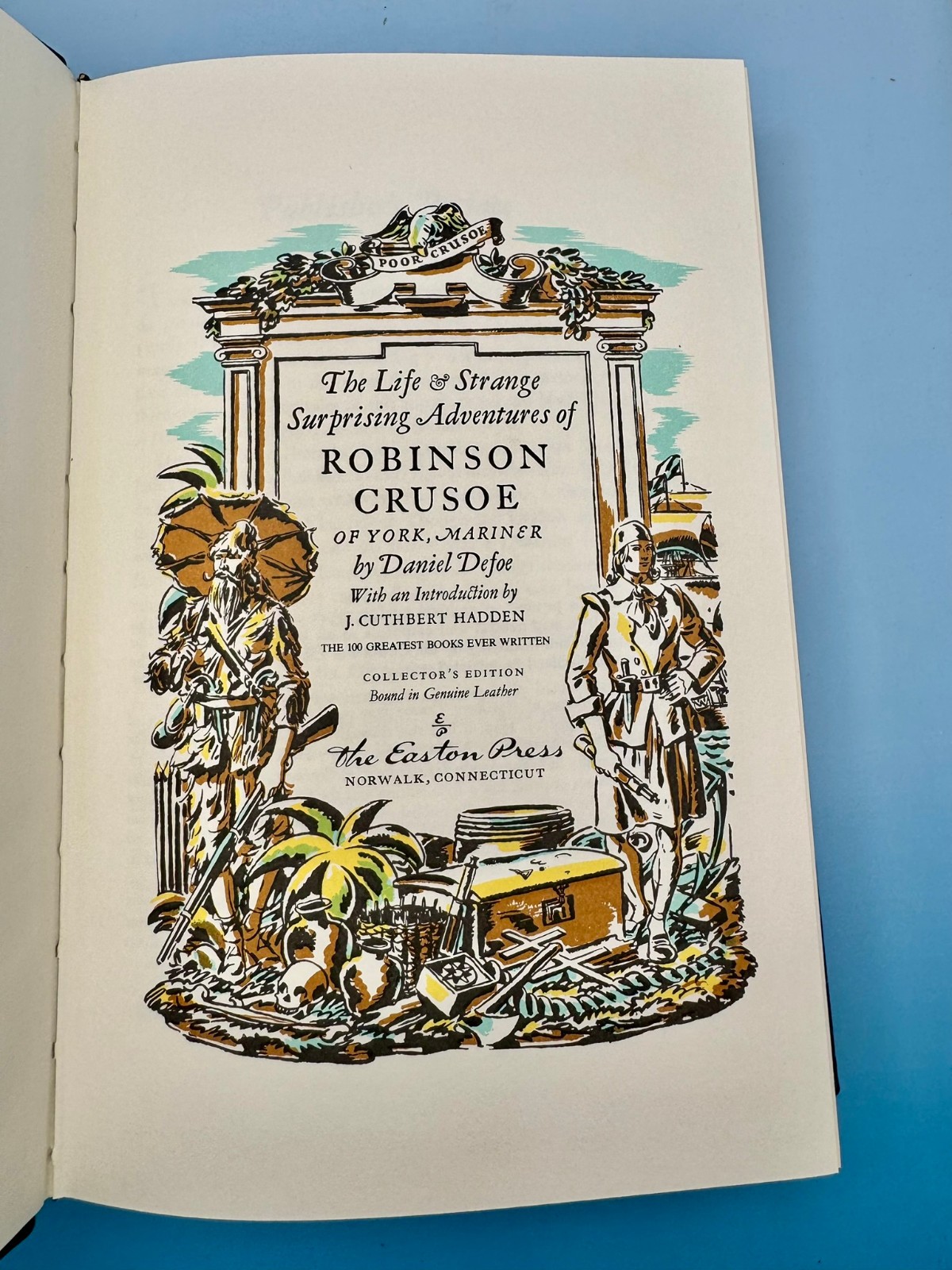 Robinson Crusoe Daniel Defoe Easton Press Collector’s Edition Leather Bookplate