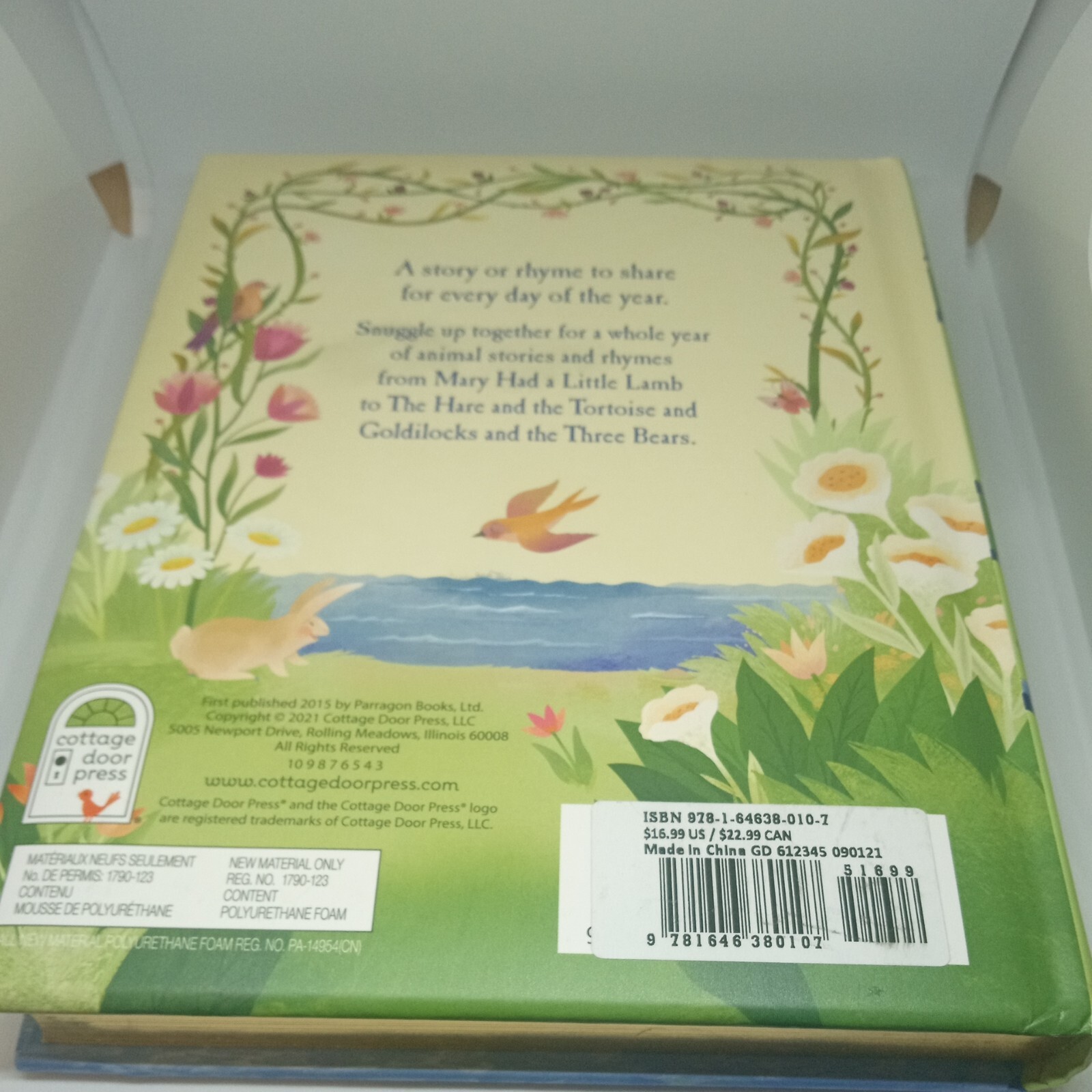 365 Animal Stories and Rhymes, kids. Hardcover by Cottage Door Press. 384 Pages.