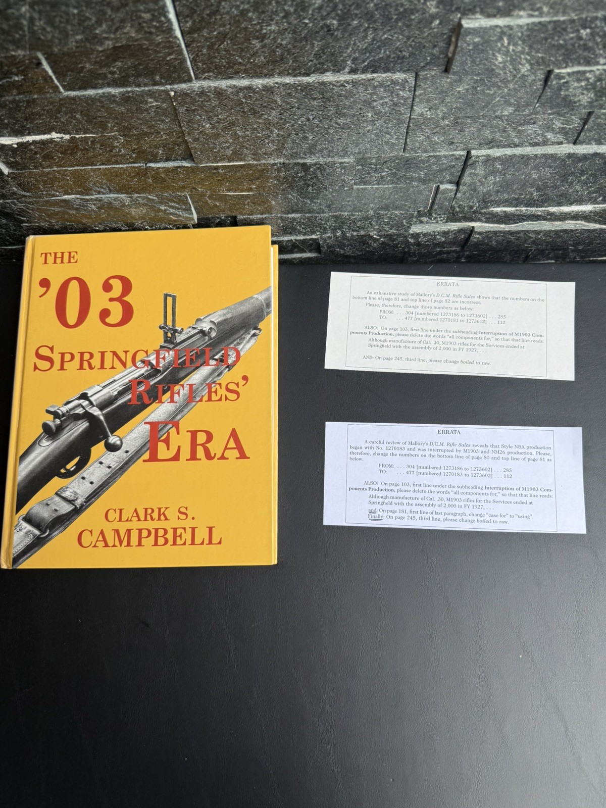 The ’03 Springfield Rifles Era – Fourth Edition – with errata paper inside