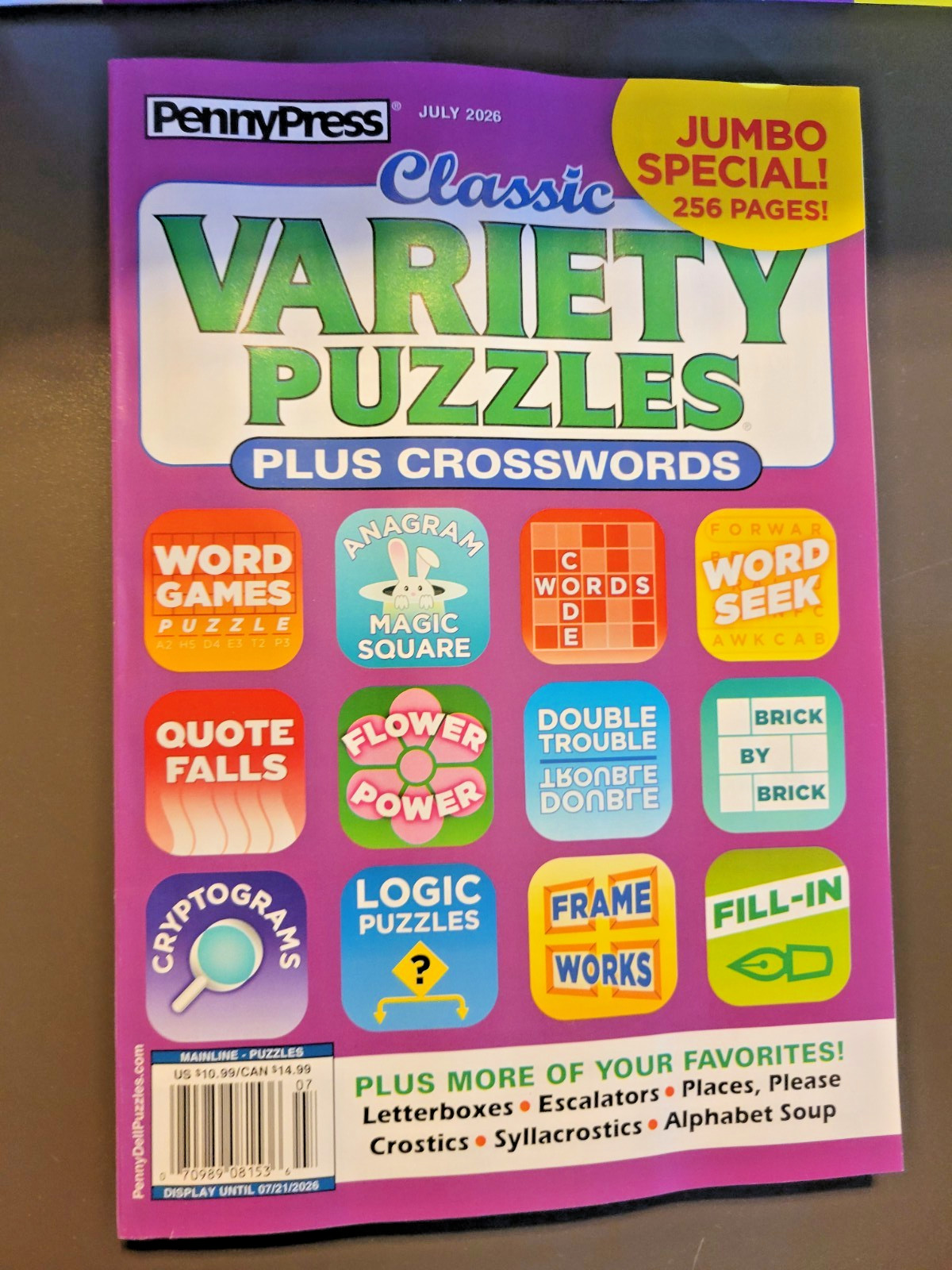 Classic Variety Puzzles Plus Crosswords – 256 Page Jumbo Special – by PENNYPRESS