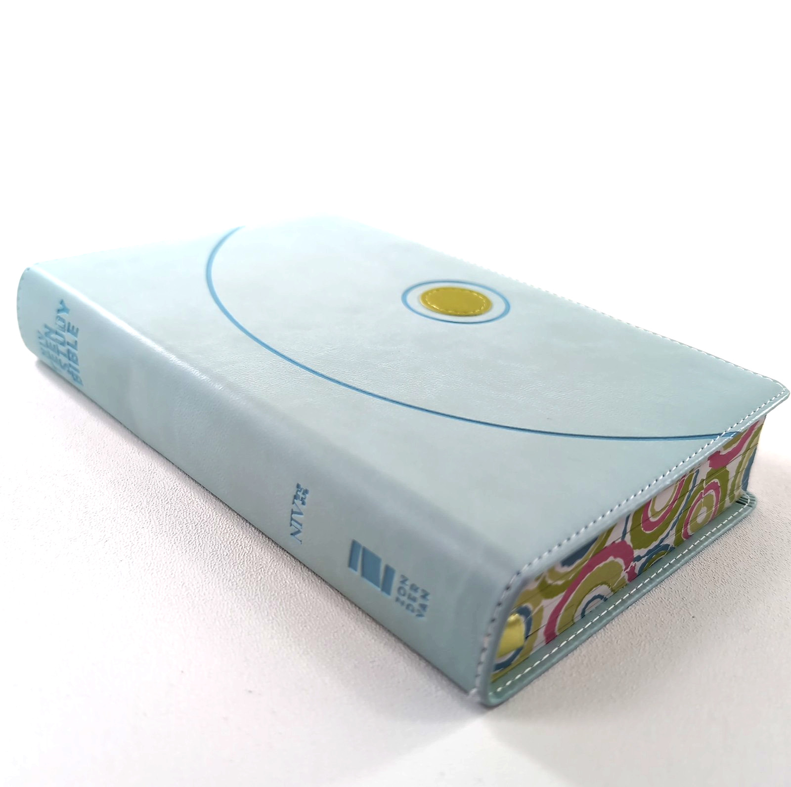NEW! NIV Teen Study Bible COMPACT Version Italian Duo Leathersoft Blue Kiwi Pink