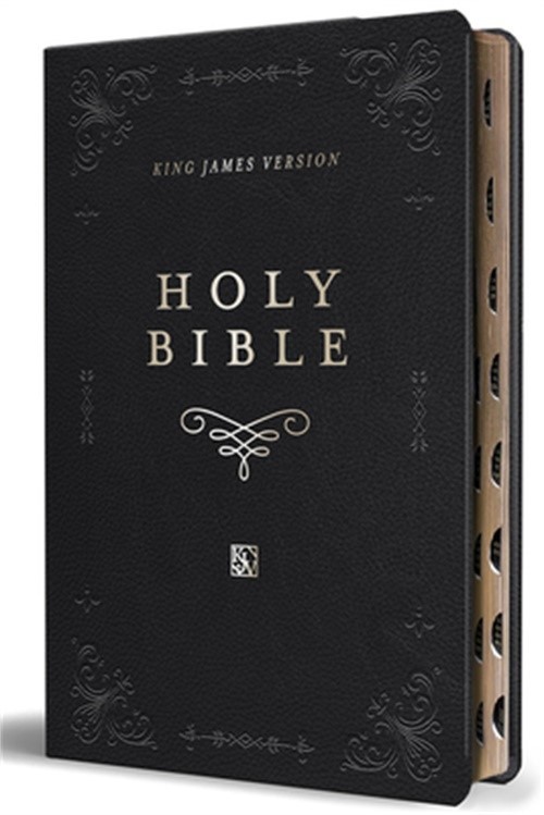 KJV Holy Bible, Giant Print Thinline Large Format, Black Premium Imitation Leath