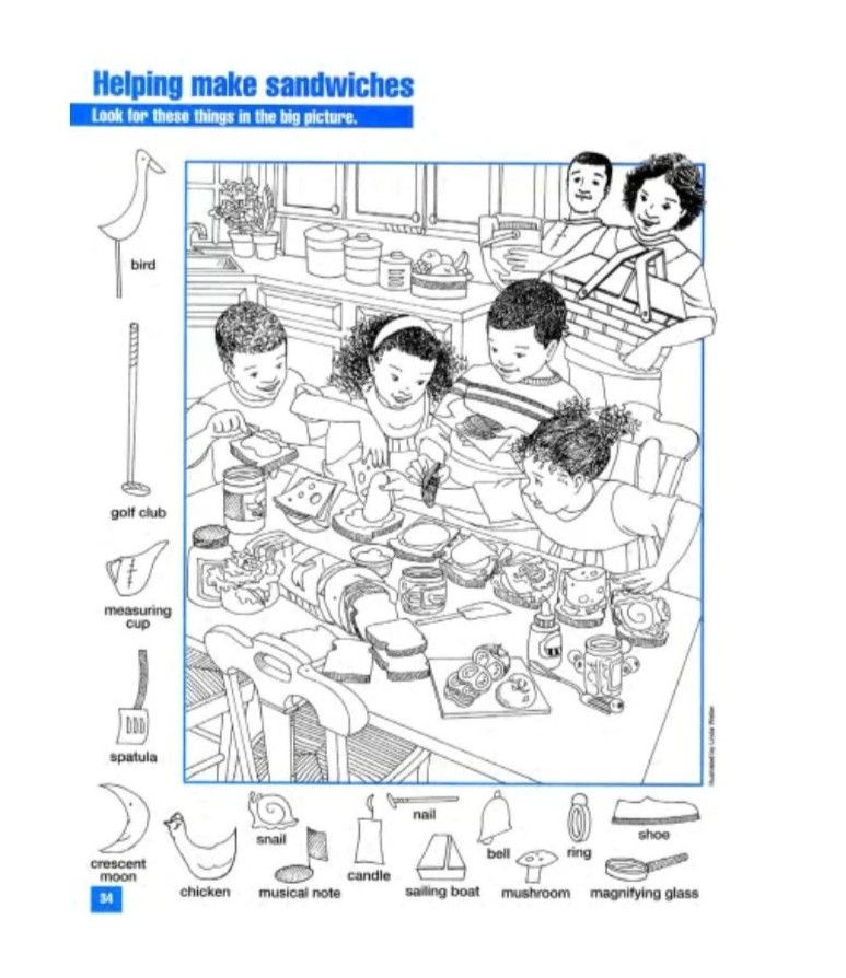Hidden Pictures (with answer) 4 sets 264 pages – kids activities seek & find