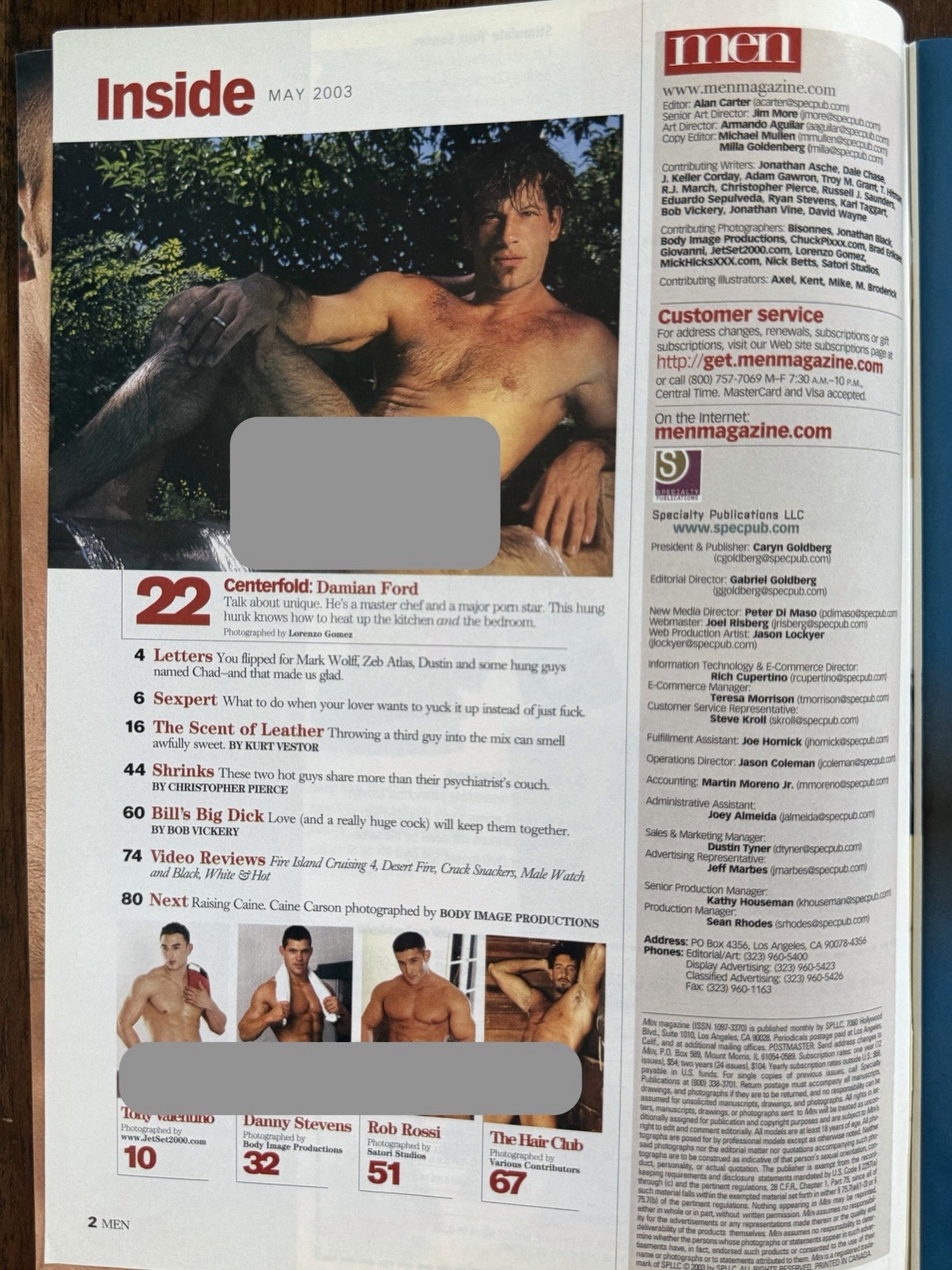 Advocate Men May 2003, Collector Item, nude males, Gay Fiction, Damian Ford