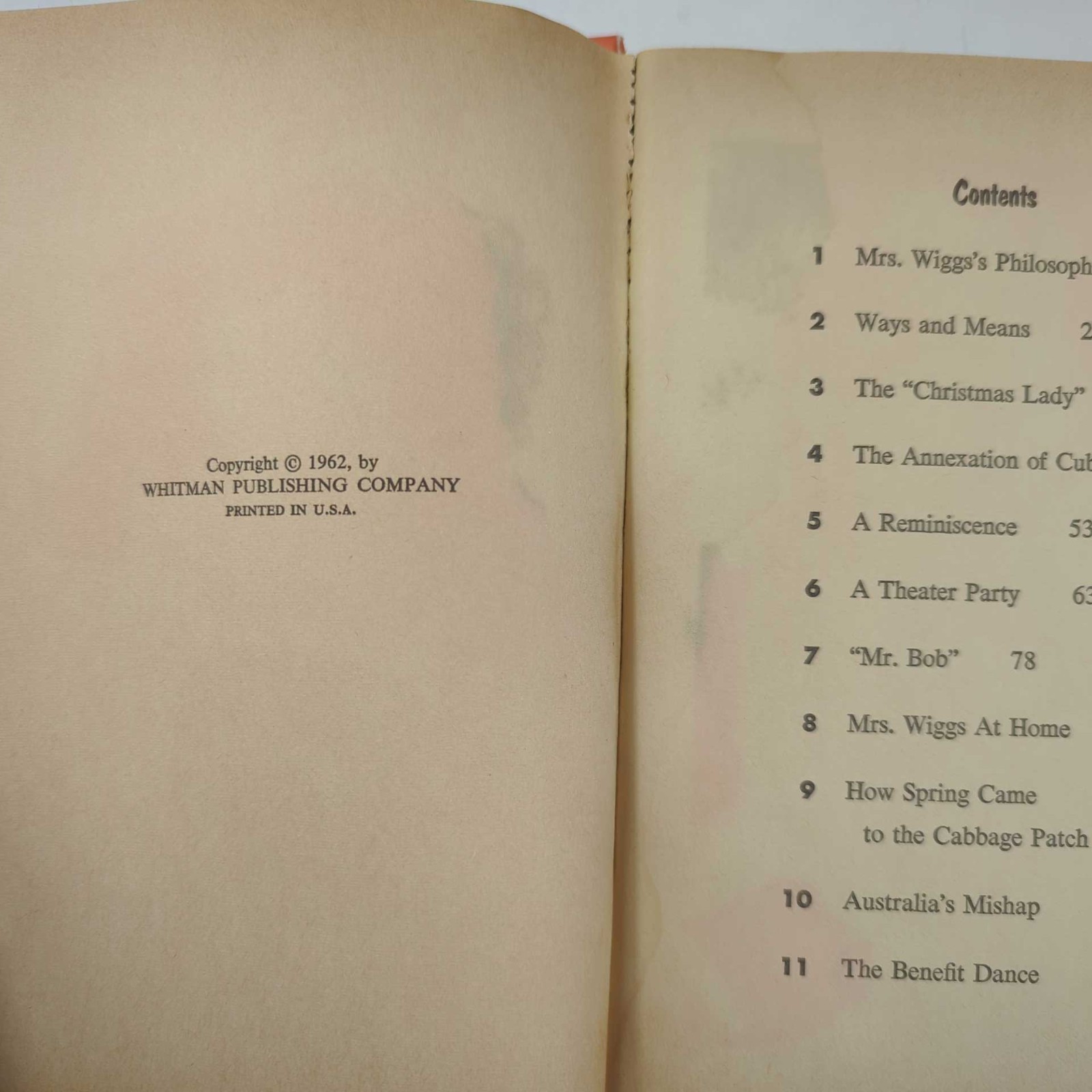 1962 Mrs Wiggs of the Cabbage Patch by Alice Hegan Rice HC 138 Pages