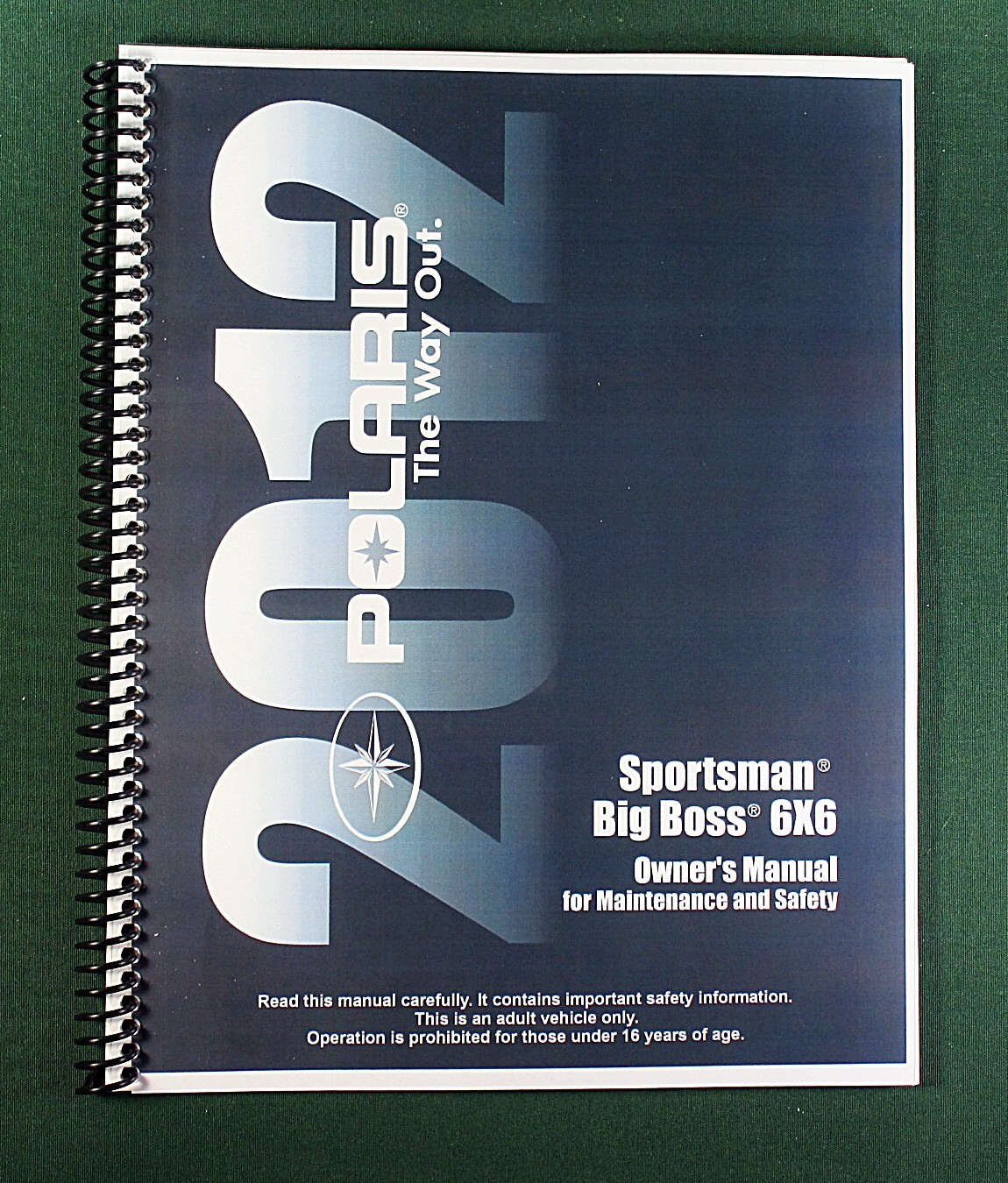 2012 Polaris Sportsman Big Boss 6X6 Owner’s Manual: 138 Pages & Clear Covers!