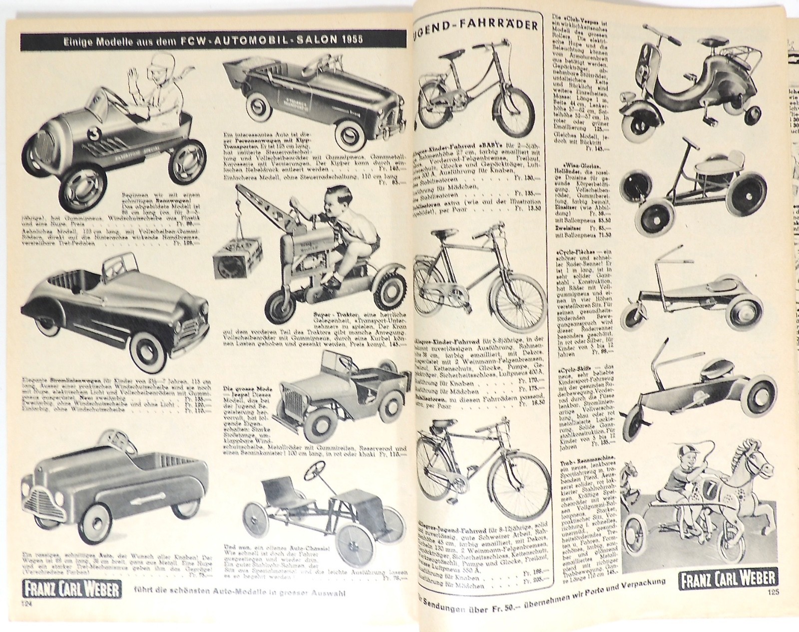 1950s Franz Carl Weber German Toy Catalog Steiff, Dolls, Trains & More 138 Pages