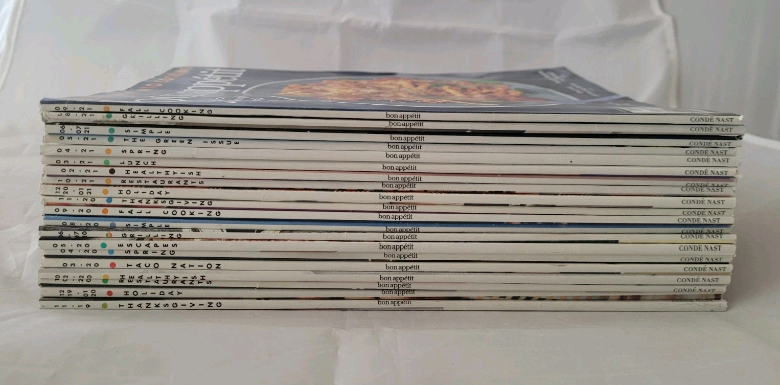 Lot Of 20 Bon Appetit Magazines 11/2019 to 09/2021 Travel Holiday Food Cooking