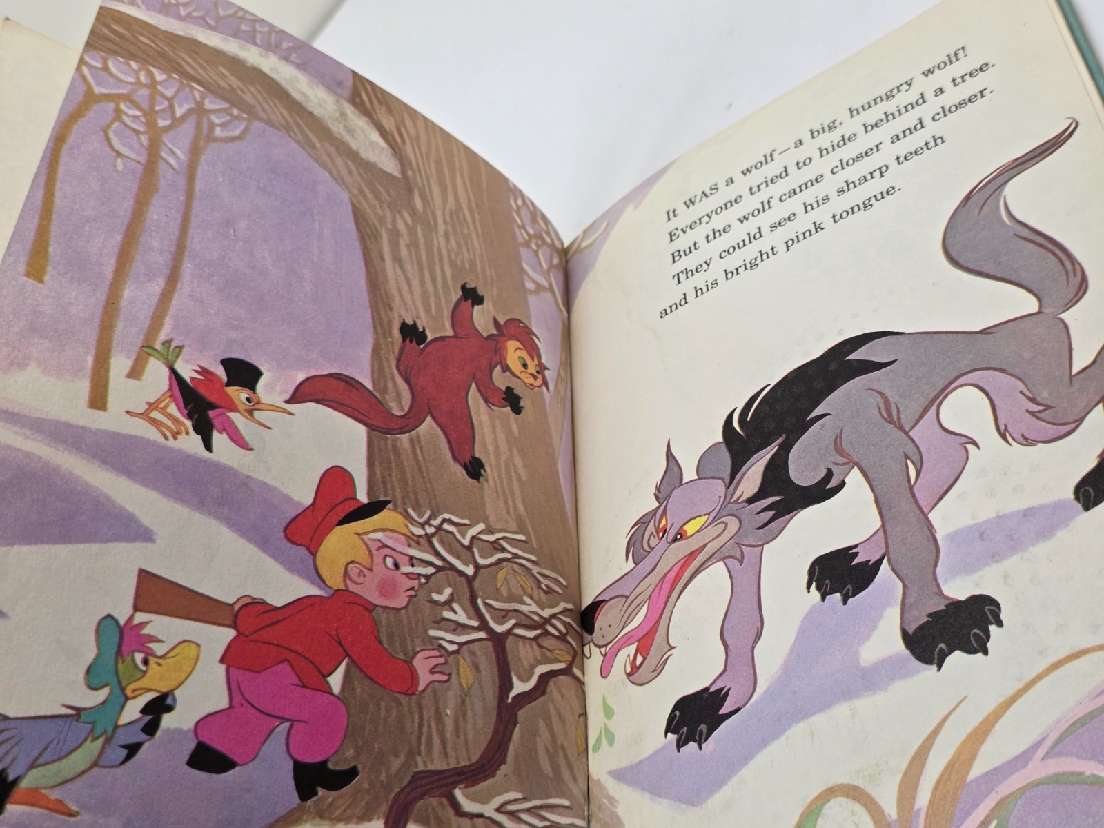Vintage 1974 Disney Peter And The Wolf Hardcover Book Random House