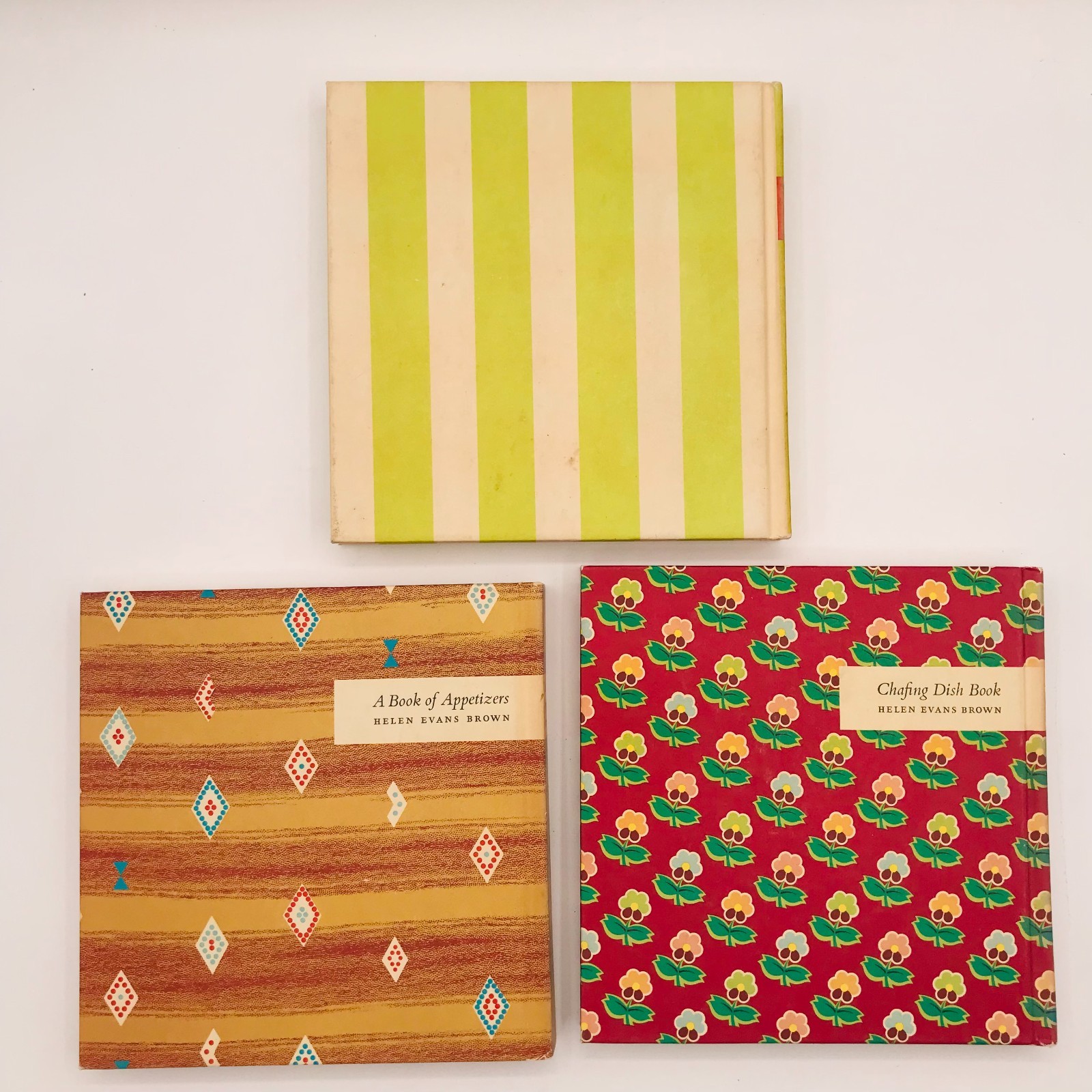 Vtg Helen Evans Brown Cookbook Box Set of 3: Patio, Chafing Dish, & Appetizers