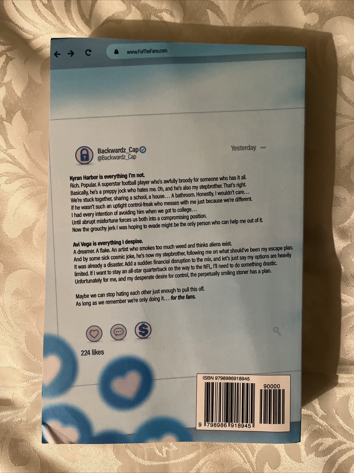 For The Fans by Nyla K. Paperback Book (2023) MM Romance College Sports Steamy