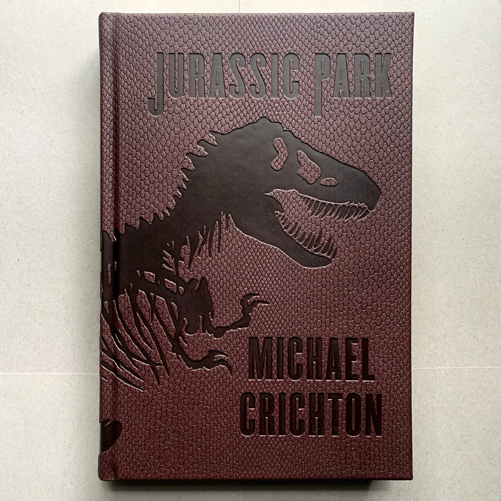 Jurassic Park By Michael Crichton Deluxe Faux Leather Dinosaur Skin Edition New