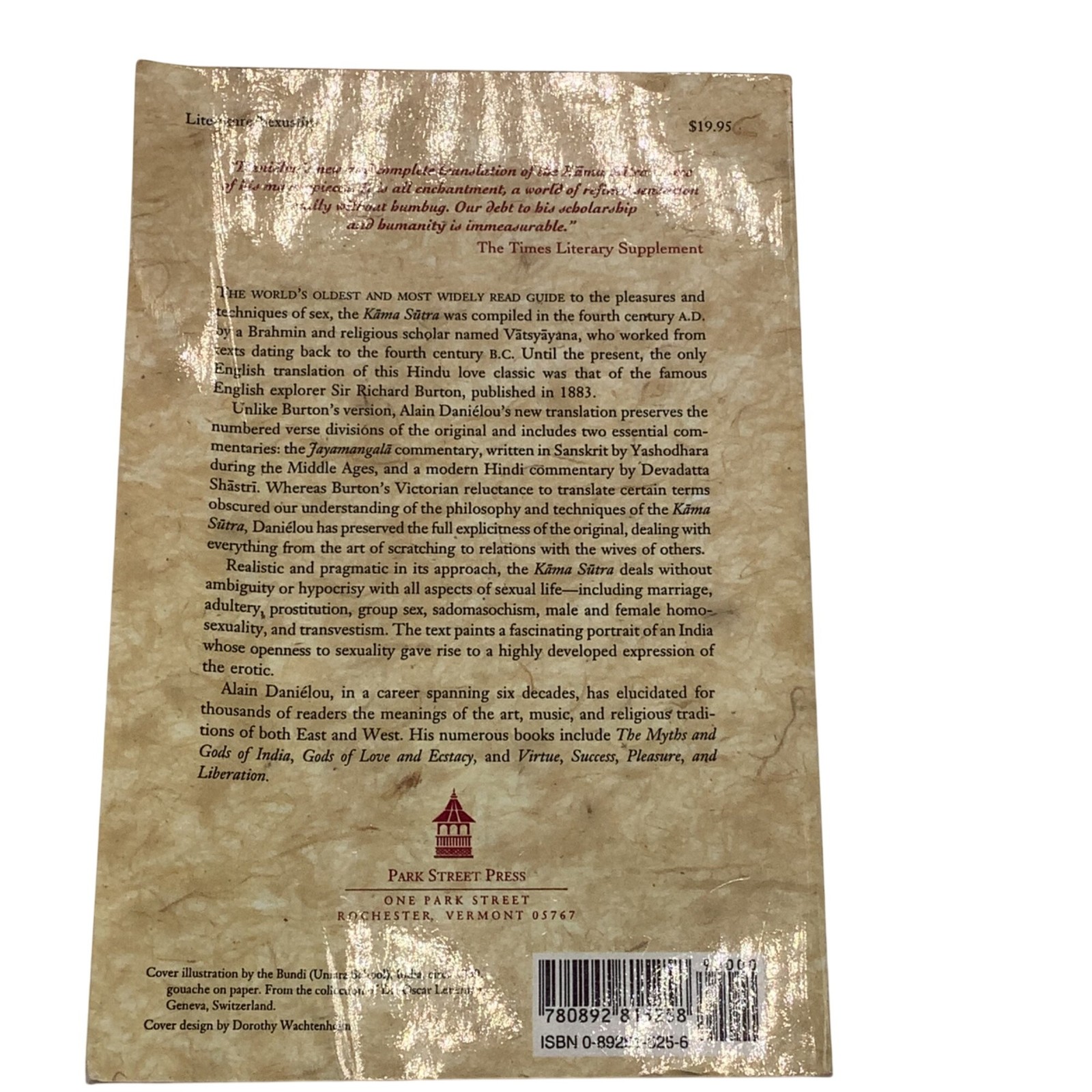 The Complete Káma Sútra By Alain Daniélou 1994 Paperback