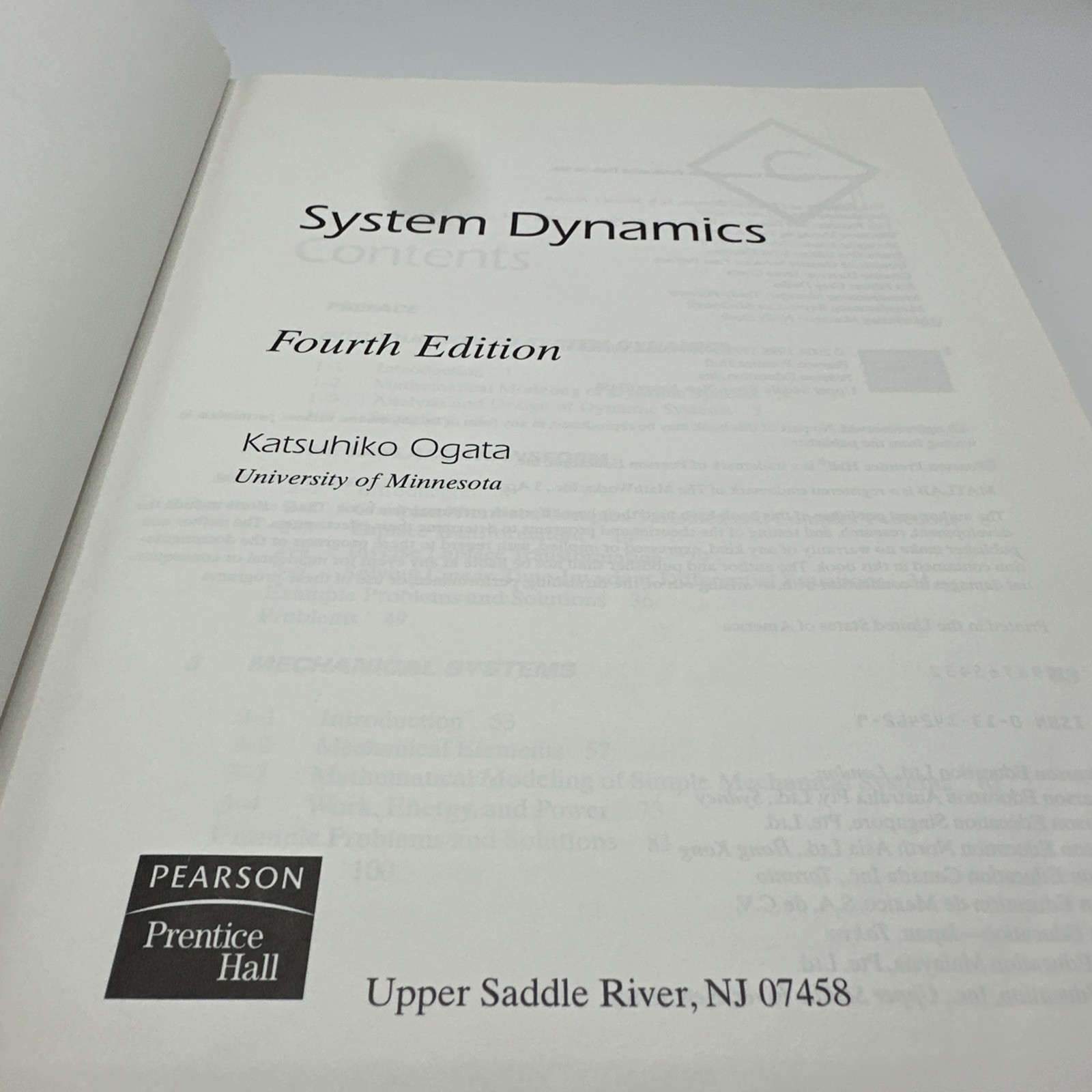 SYSTEM DYNAMICS – Katsuhiko Ogata 4th Ed Hardcover Engineering Textbook (2004)
