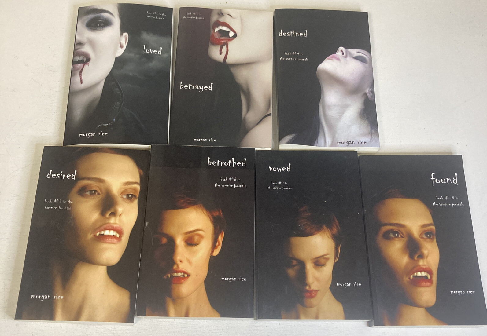 Lot Of 7 Vampire Journals Paperback Books: Book # 2-8 By Morgan Rice: Loved, Bet