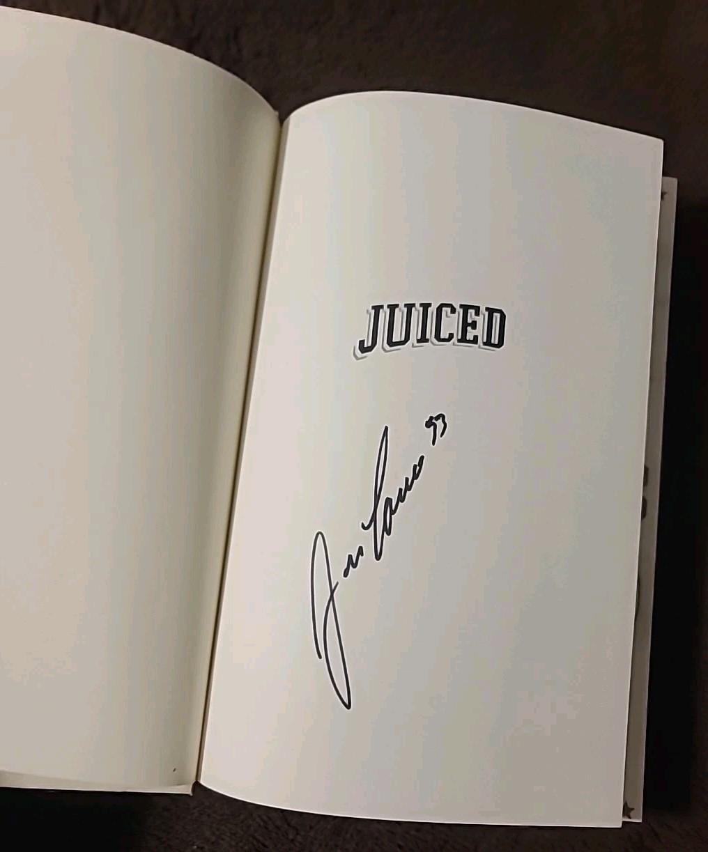 Juiced, Jose Canseco (33) Signed, Autographed First Edition Hardcover, Baseball