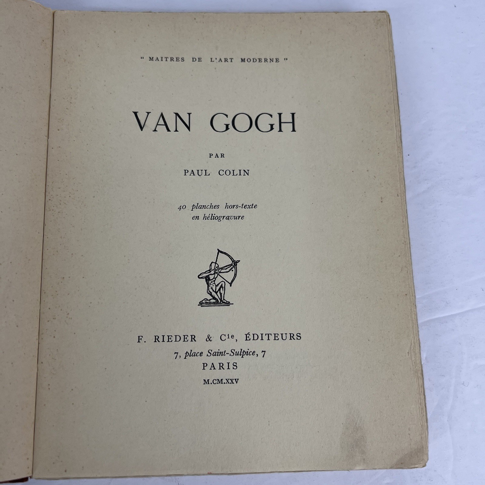 Vintage 1925 Van Gogh by Paul Colin French Art Book 40 Heliogravure Plate Paris