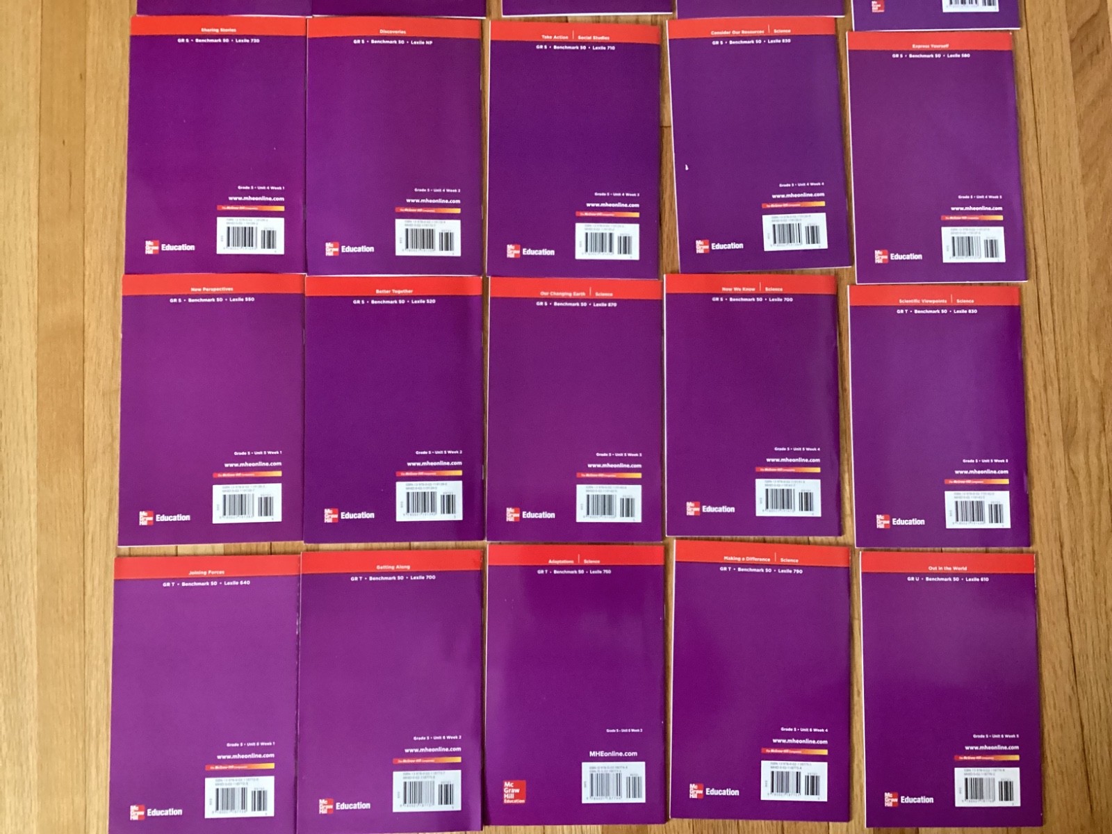 MCGRAW HILL WONDERS LEVELED READERS / GRADE 5 / ELL / 30 BOOKS