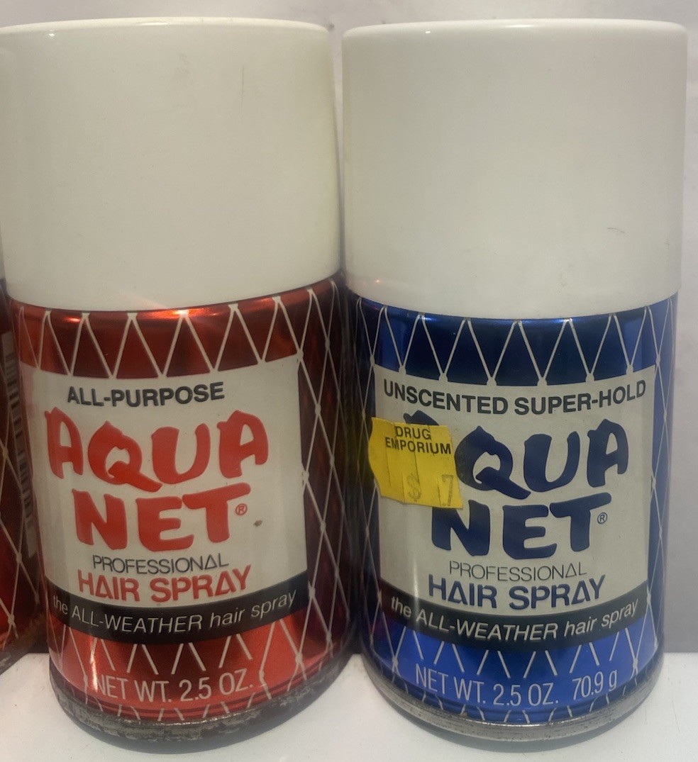 4x NOS Super Rare Vintage Hair Sprays Aqua Net Salon 2.5 Oz Travel Size 80s