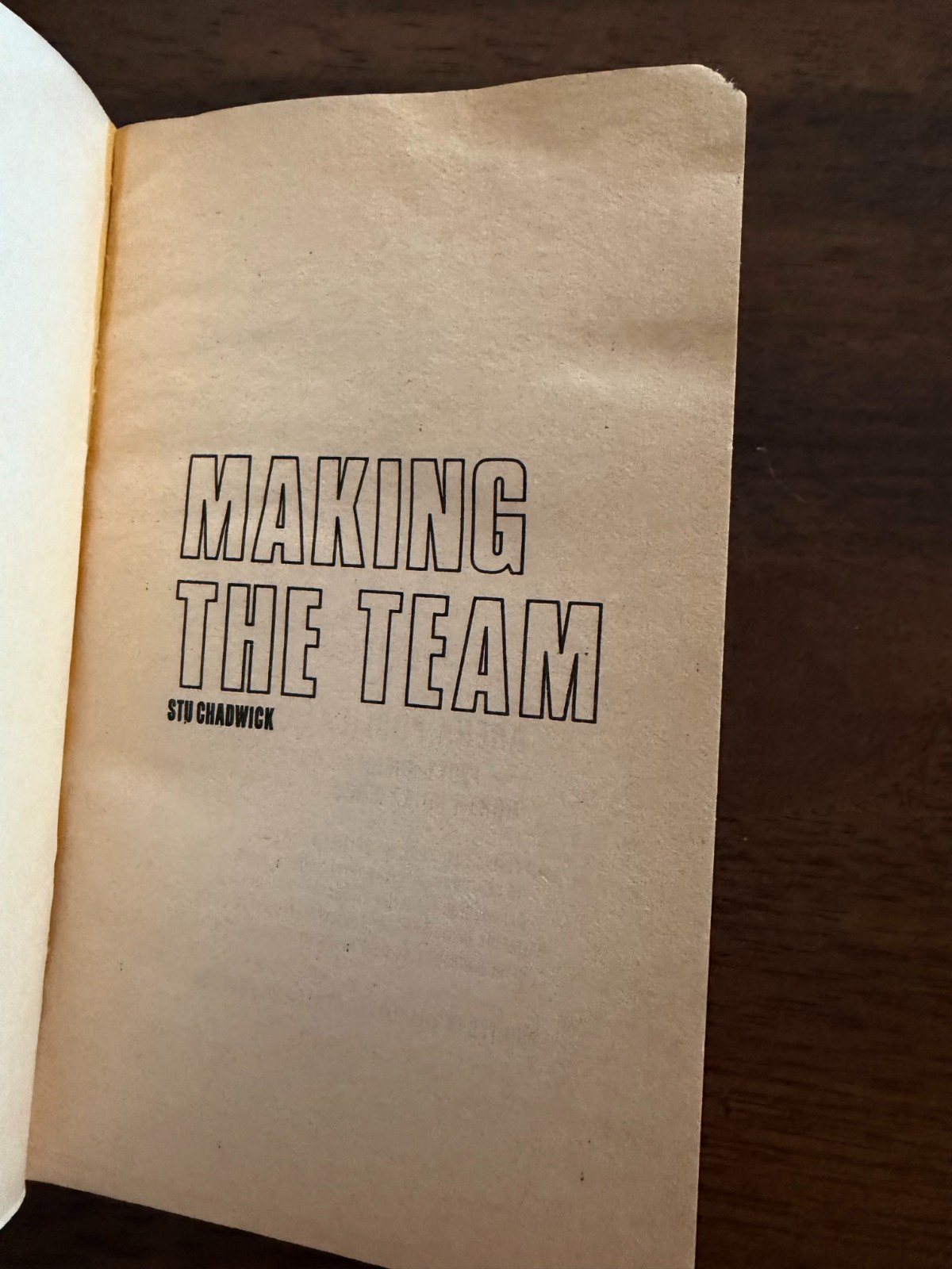 MAKING THE TEAM by Stu Chadwick Gay Pulp Paperback 1983 RARE Fair Condition