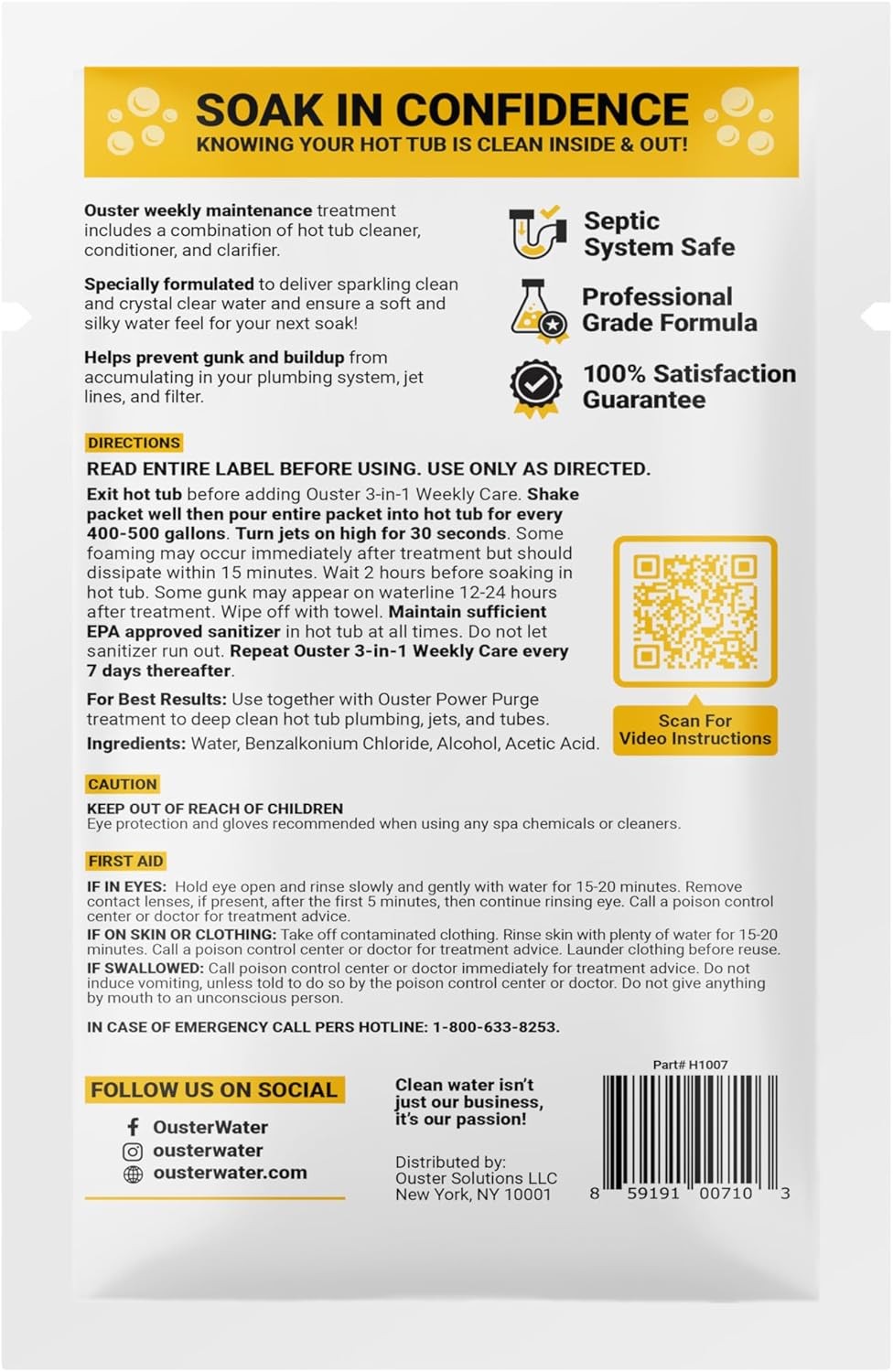 3-In-1 Weekly Hot Tub Chemicals & Spa Chemicals – Cleaner Clarifier Conditioner