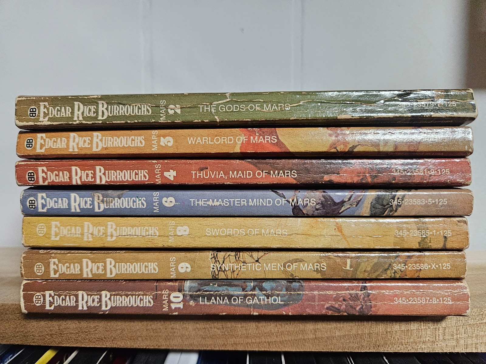 Edgar Rice Burroughs ERB Mars Series Lot 7 Different Vtg Ballantine 1970s PB