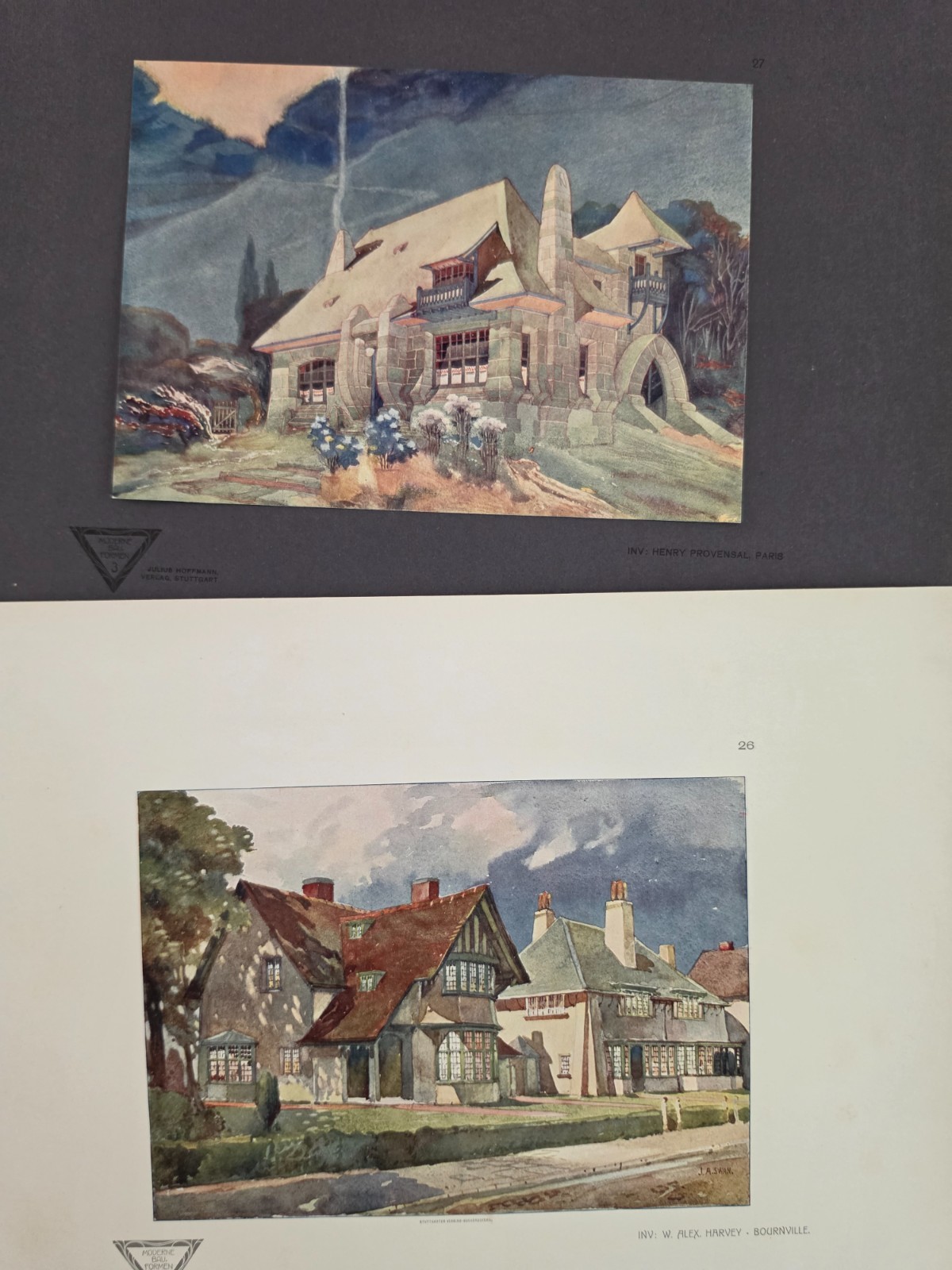 1904 Moderne Bauformen – M. J. Gradl – 84 Mostly Color Plates – Art Nouveau