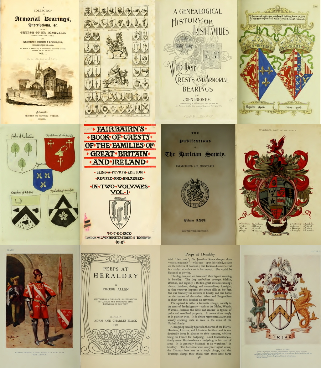 Heraldry Family Crests Emblems Shields Genealogy – 161 Old Rare Books on USB
