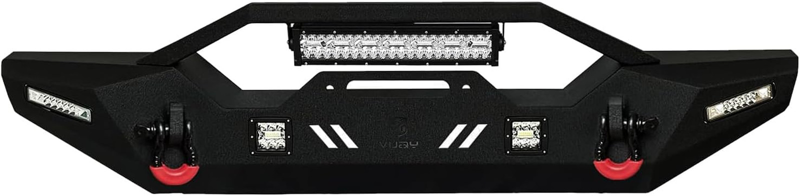 Compatible with 2007-2025 Wrangler JK/JL 2/4 Door Front Bumper Textured Black St