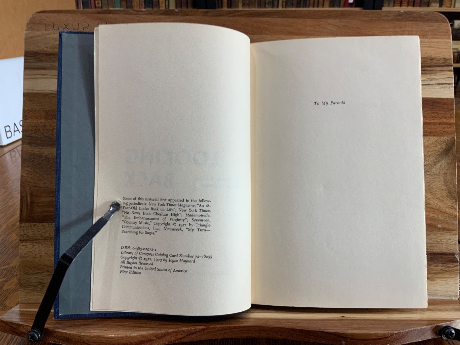 1973 Looking Back 1st Edition Joyce Maynard Inscribed by Author + Doodle!