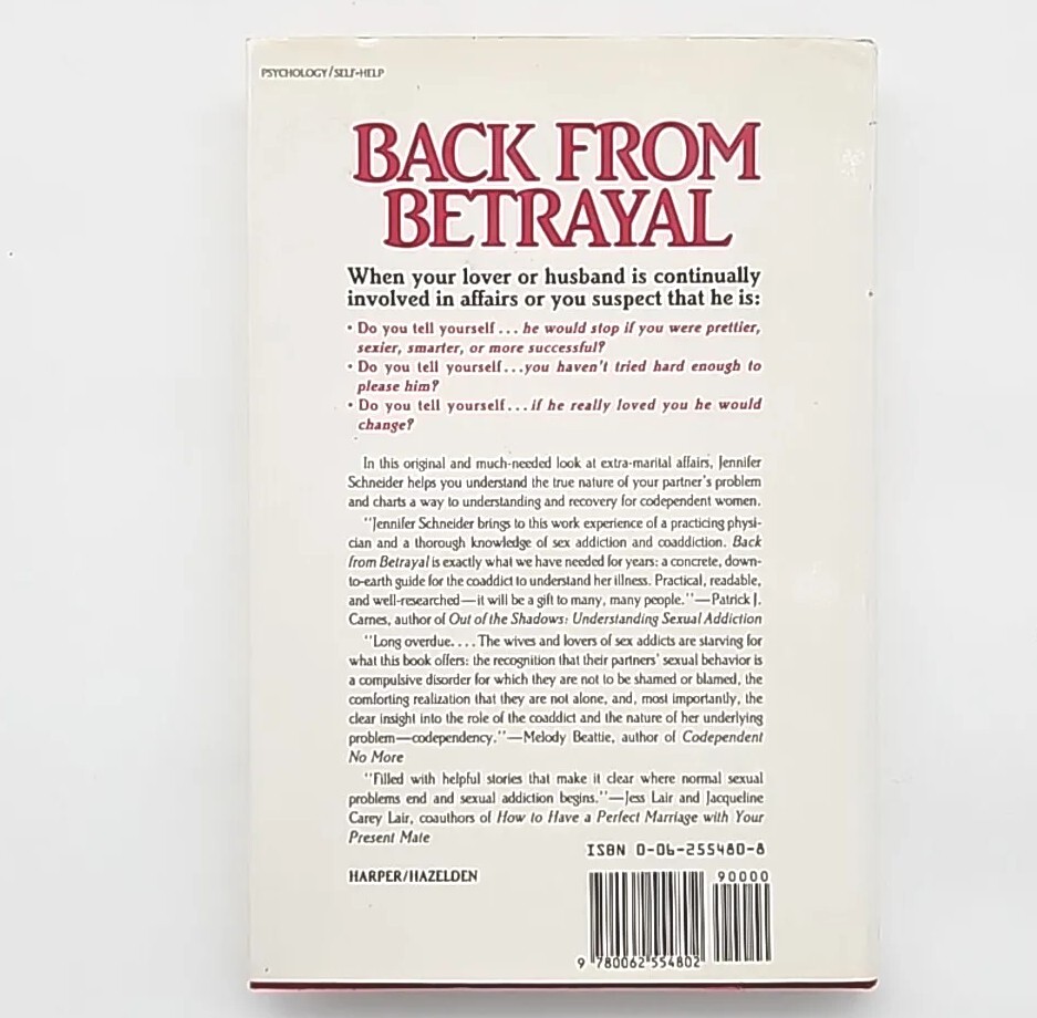 Back From Betrayal by Jennifer P. Schneider 1st Edition 1988 Hardcover Book