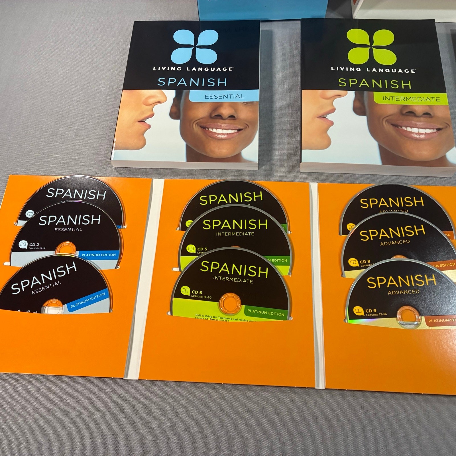 Living Language Spanish Platinum Edition Complete Course Set 9 CDs Books