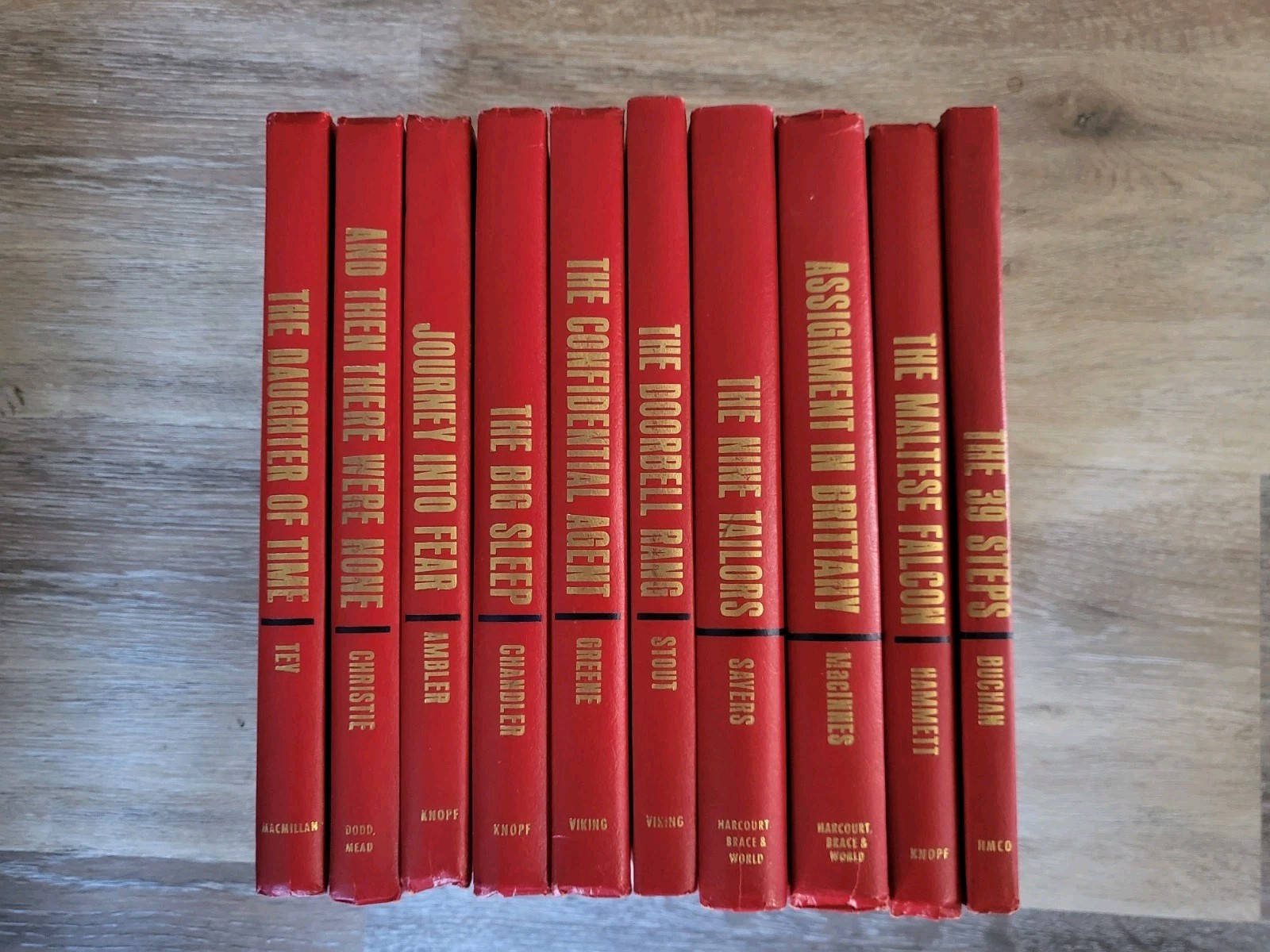 VTG Mystery Classics Hardcover Book Lot Maltese Falcon Big Sleep Agatha Christie