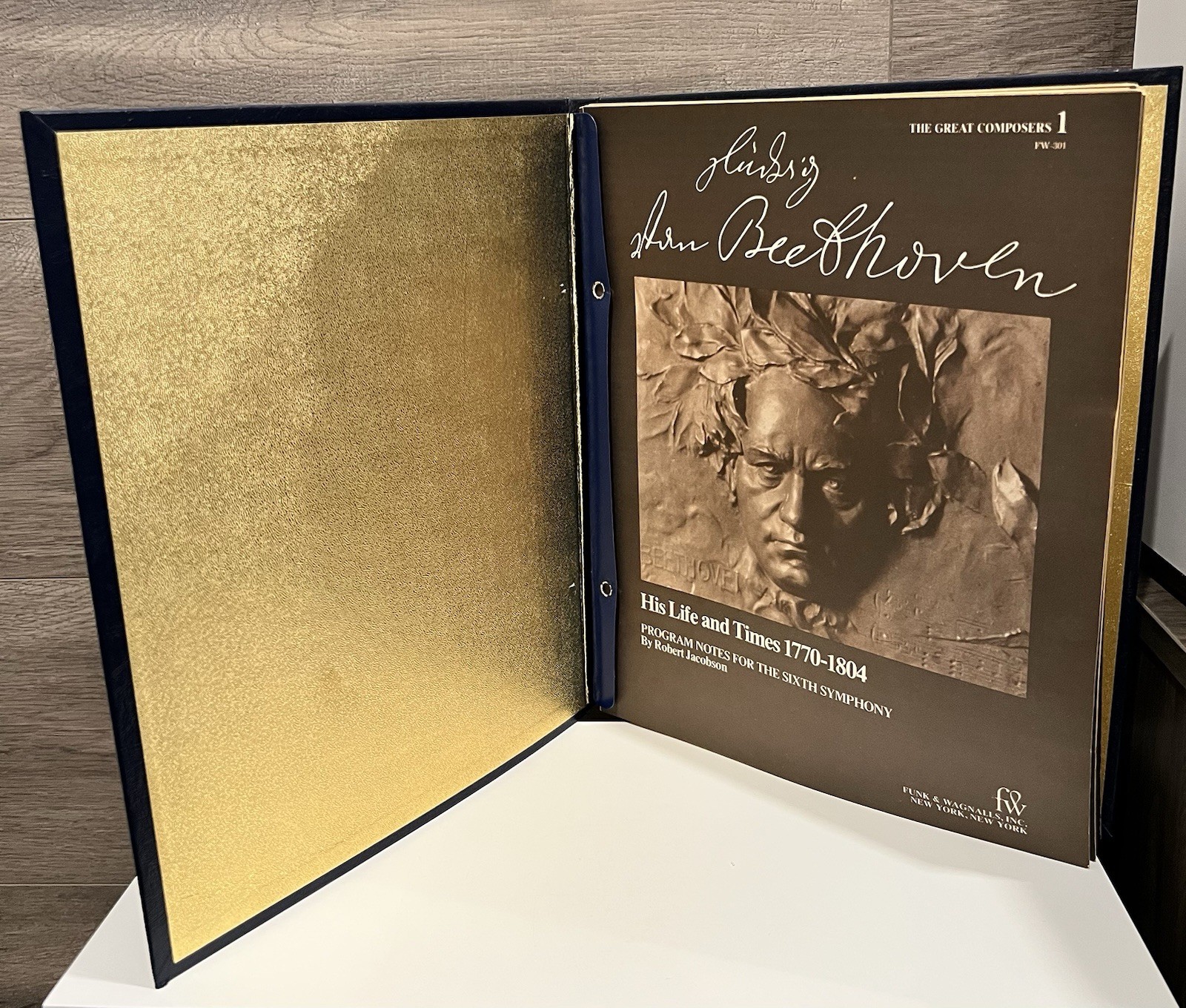 The Great Composers Funk and Wagnalls, INC w/Old World Photos Hardcover 12.25”