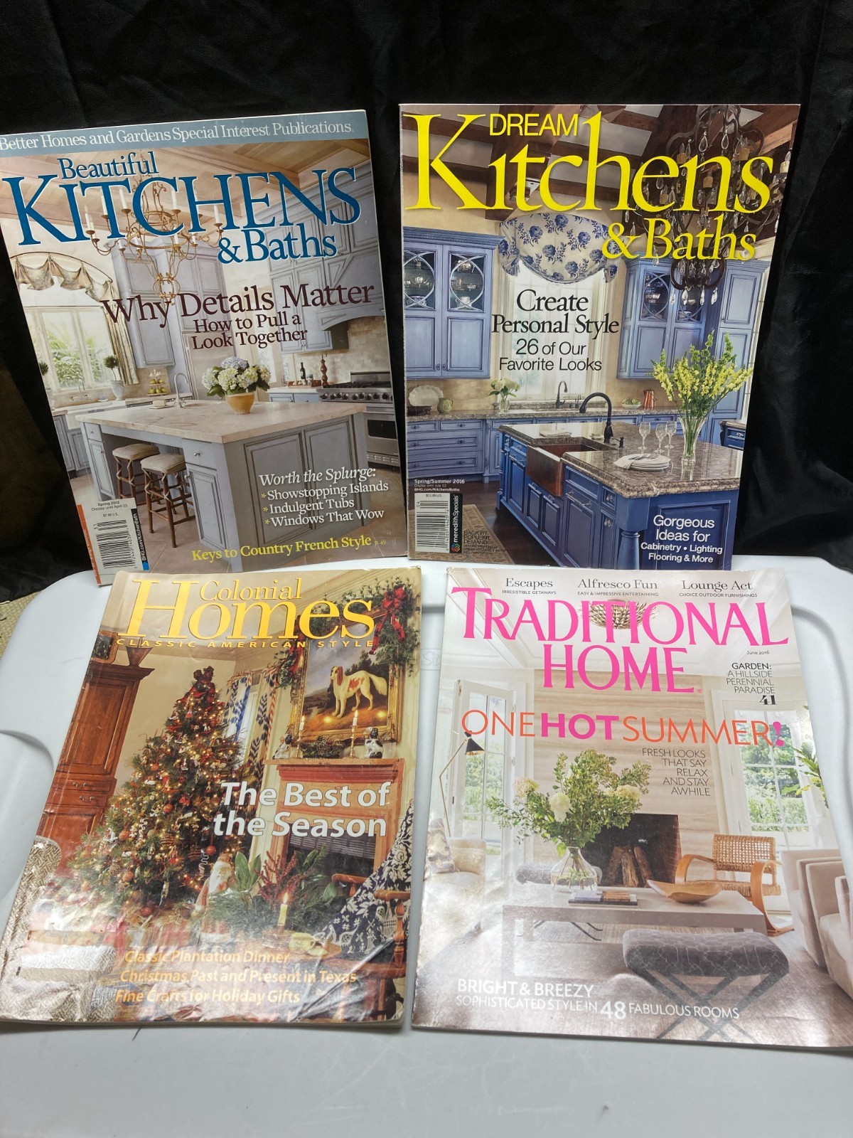 Lot of 4 Magazine Multi Years – Kitchen & Bath, Colonial & Tradional Home Decor