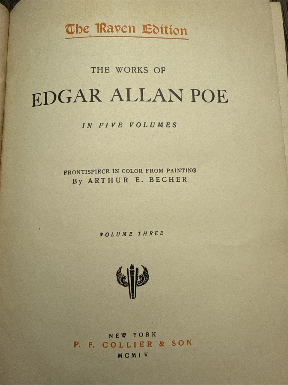 Edgar Allan Poe Raven Edition 1903 In 5 Volumes COMPLETE SET