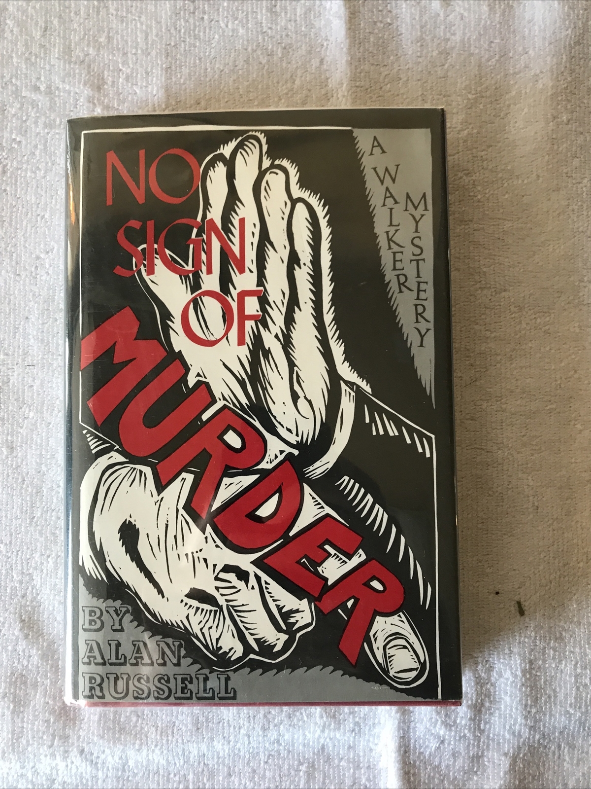 No Sign of Murder by Alan Russell (1990 HC w/ dust jacket) SIGNED & Inscribed