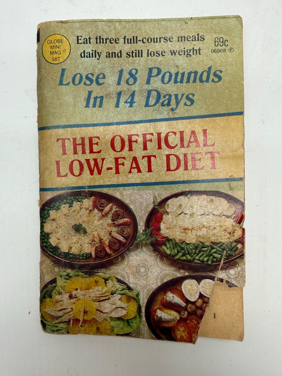 vintage Globe Mini Mag The Official Low-Fat Diet Lose 18 Pounds in 14 Days