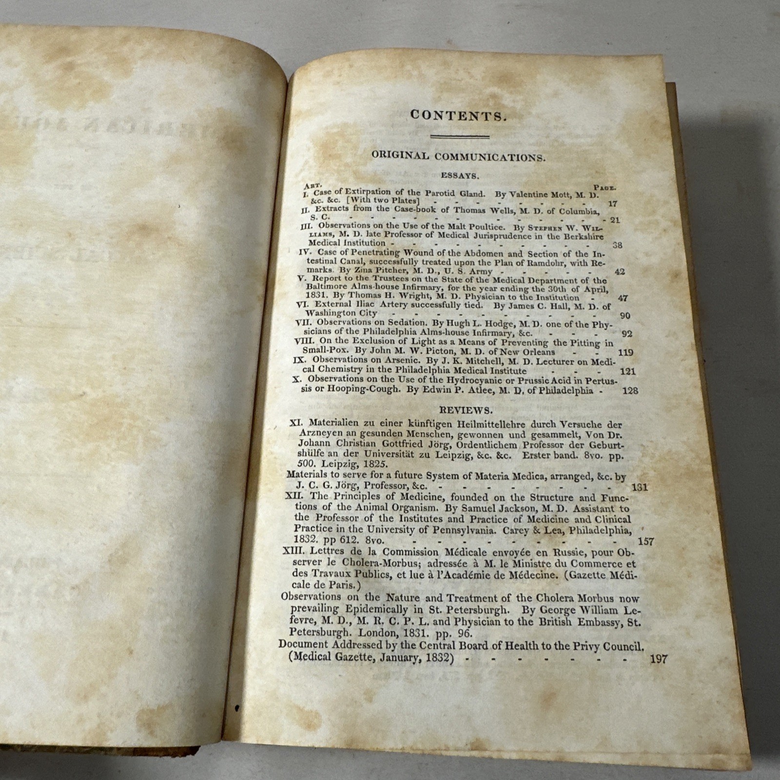 American Journal Medical Sciences 1832 First Edition Book Plates Volume 10
