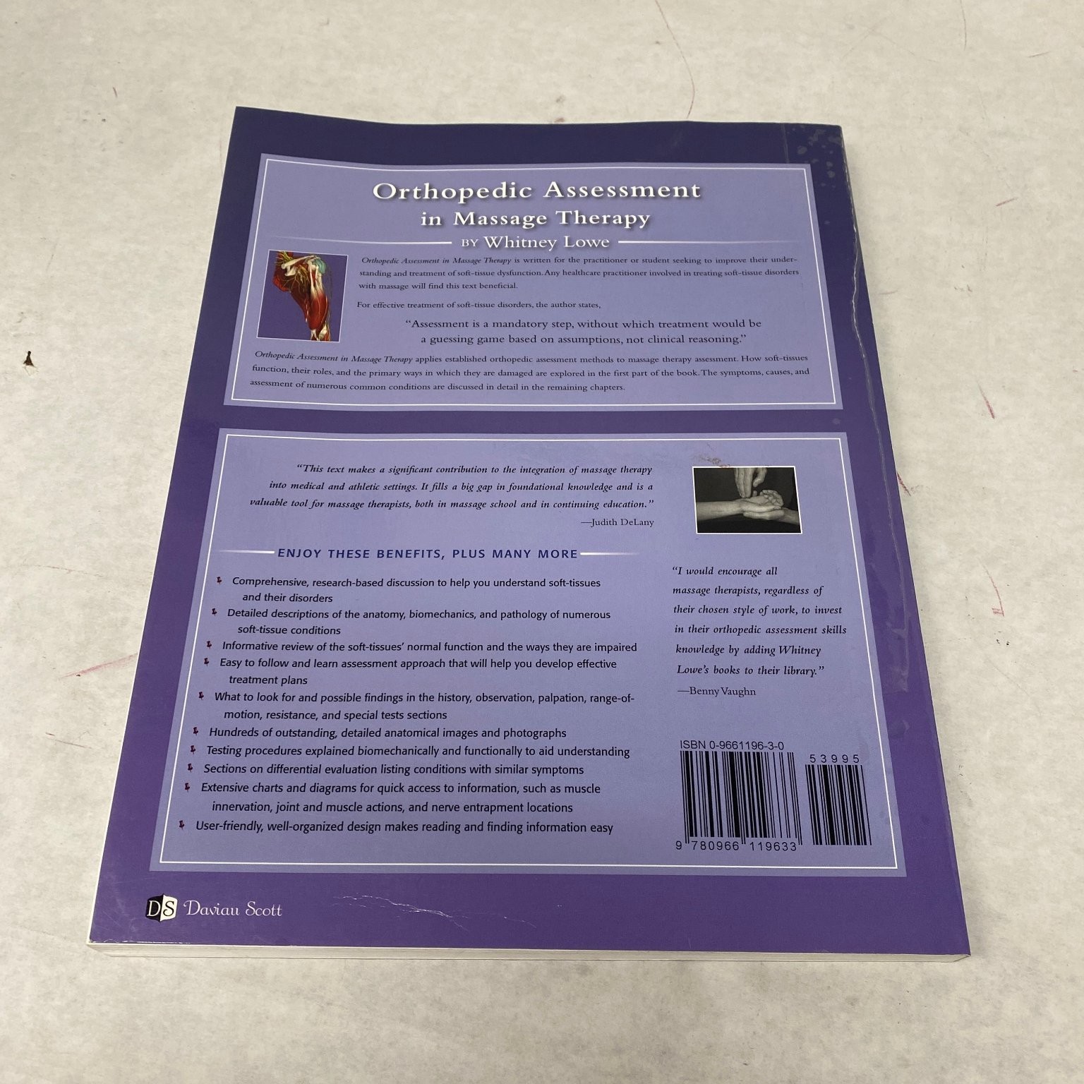 Orthopedic Assessment in Massage Therapy Whitney Lowe 2018 Medical Textbook