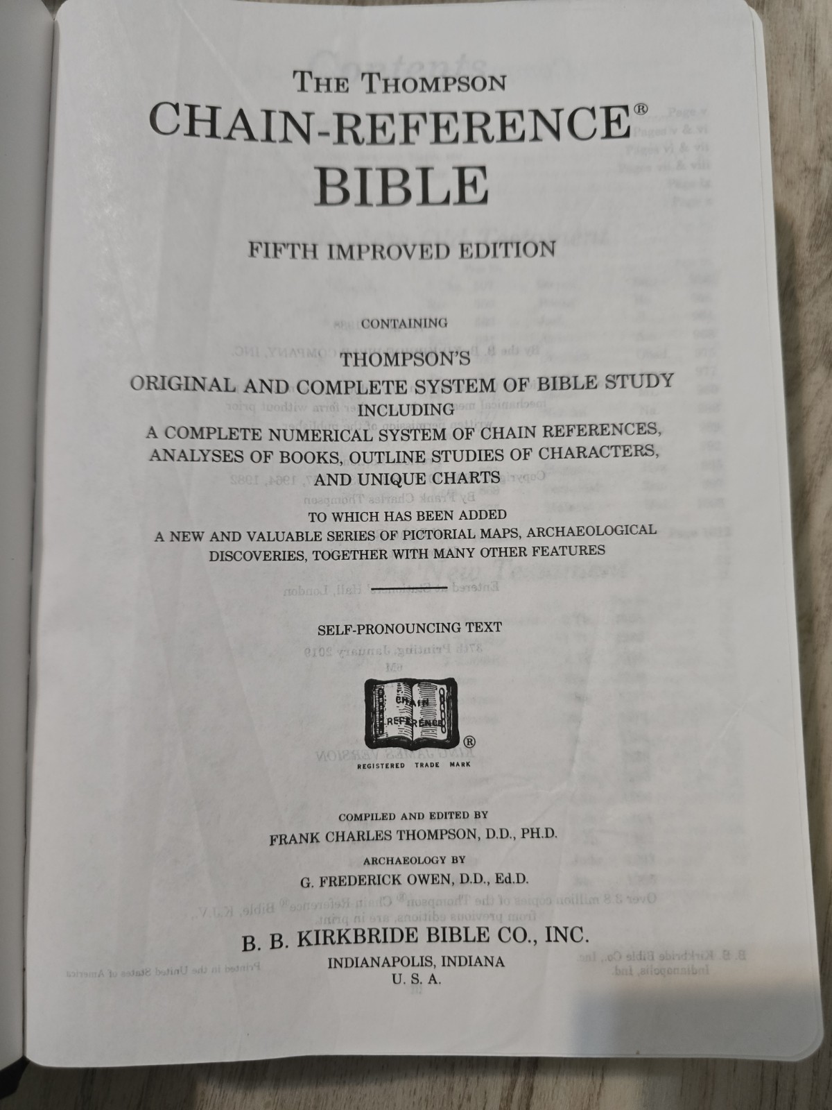 KJV Thompson Chain-Reference Bible Kirkbride Bonded Leather Red Letter Maps