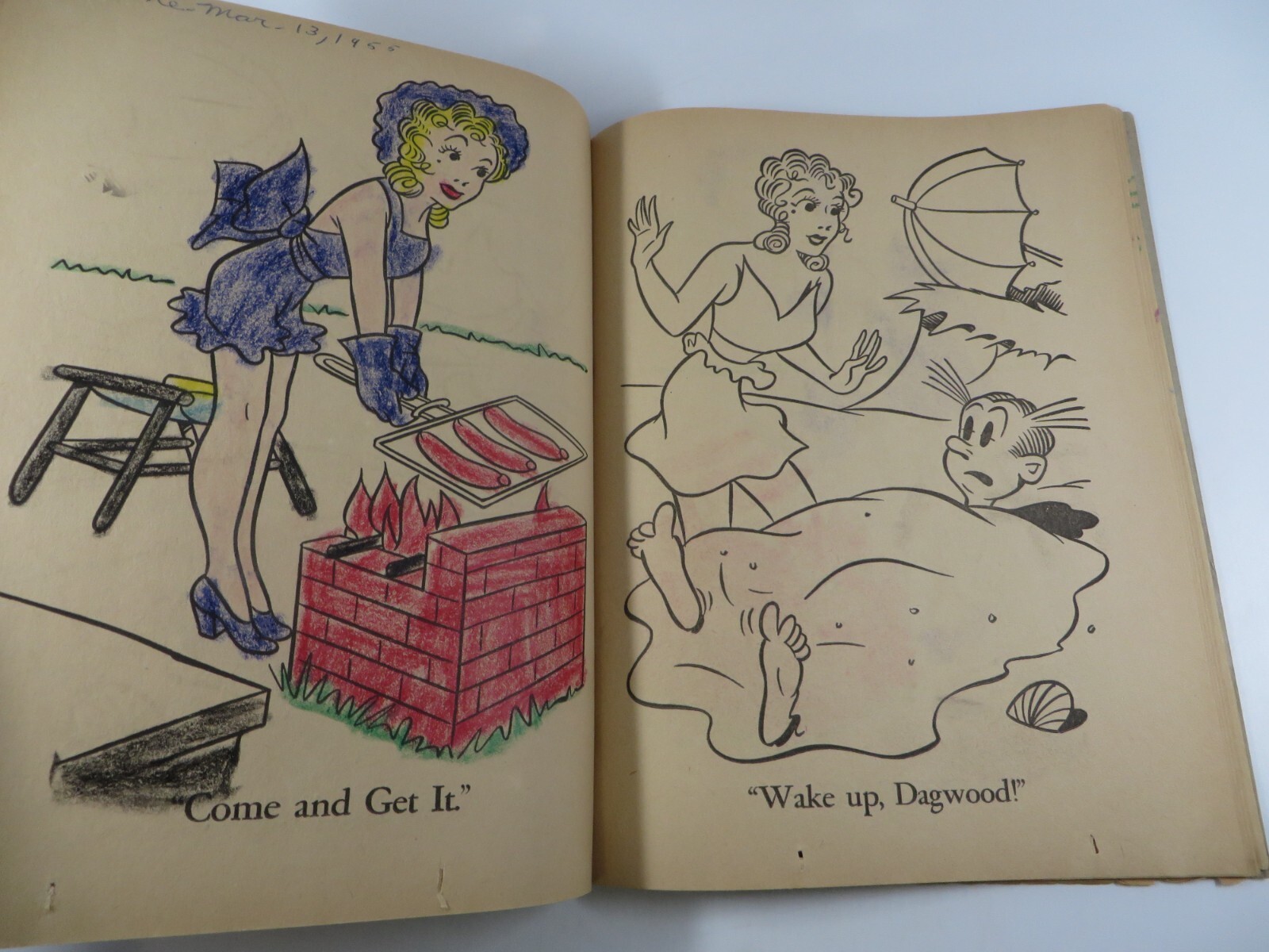 Vintage 1954 BLONDIE Coloring Book Whitman Publishing Dagwood #1138 Art Graphics
