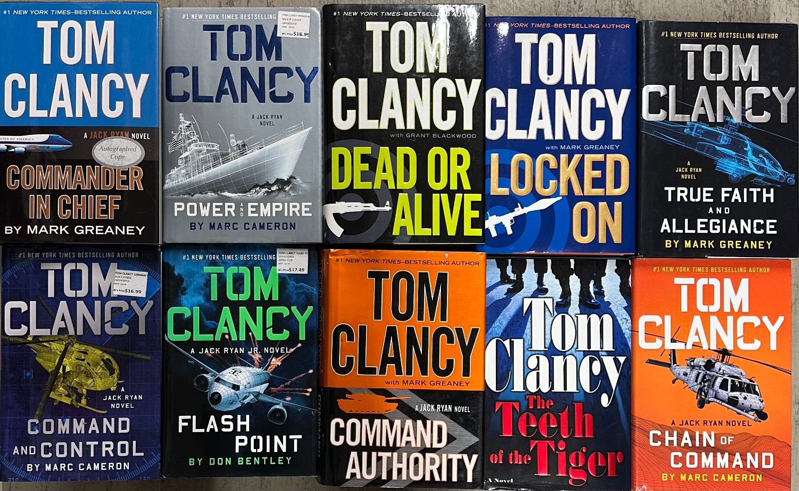 Lot of 10 Tom Clancy Many First Edition Hardcover Books – Jack Jr Ryan Universe