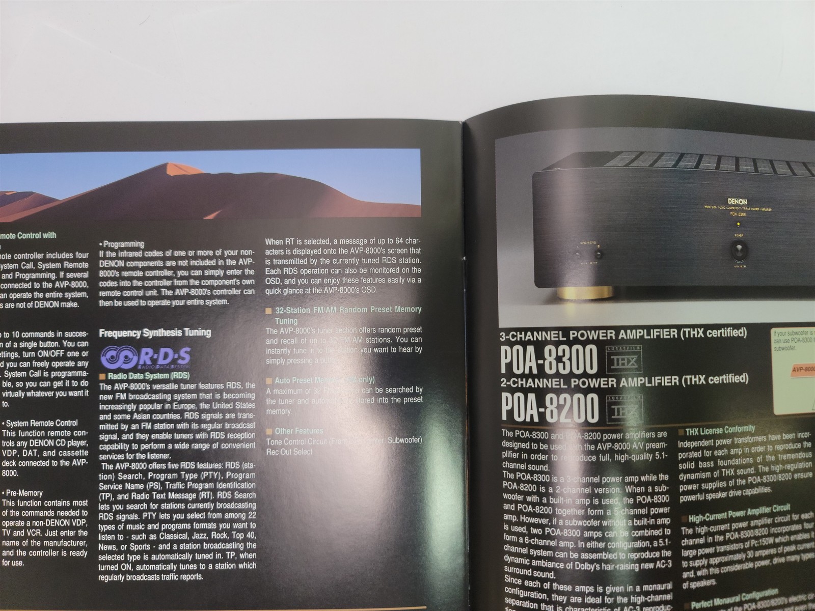 1990’s Denon Lucasfilm THX AVP-8000 / POA-8300 / POA-8200 Brochure & Specs